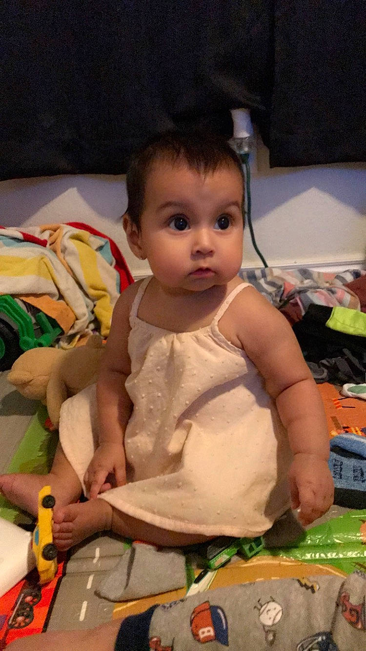 Luna joined the competition — help win amazing prizes! baby, baby_products, baby_toddler_clothing, cheek, child, comfort_food, eating, event, facial_expression, fun, happy, head, iris, party, person, play, room, sitting, skin, surprise