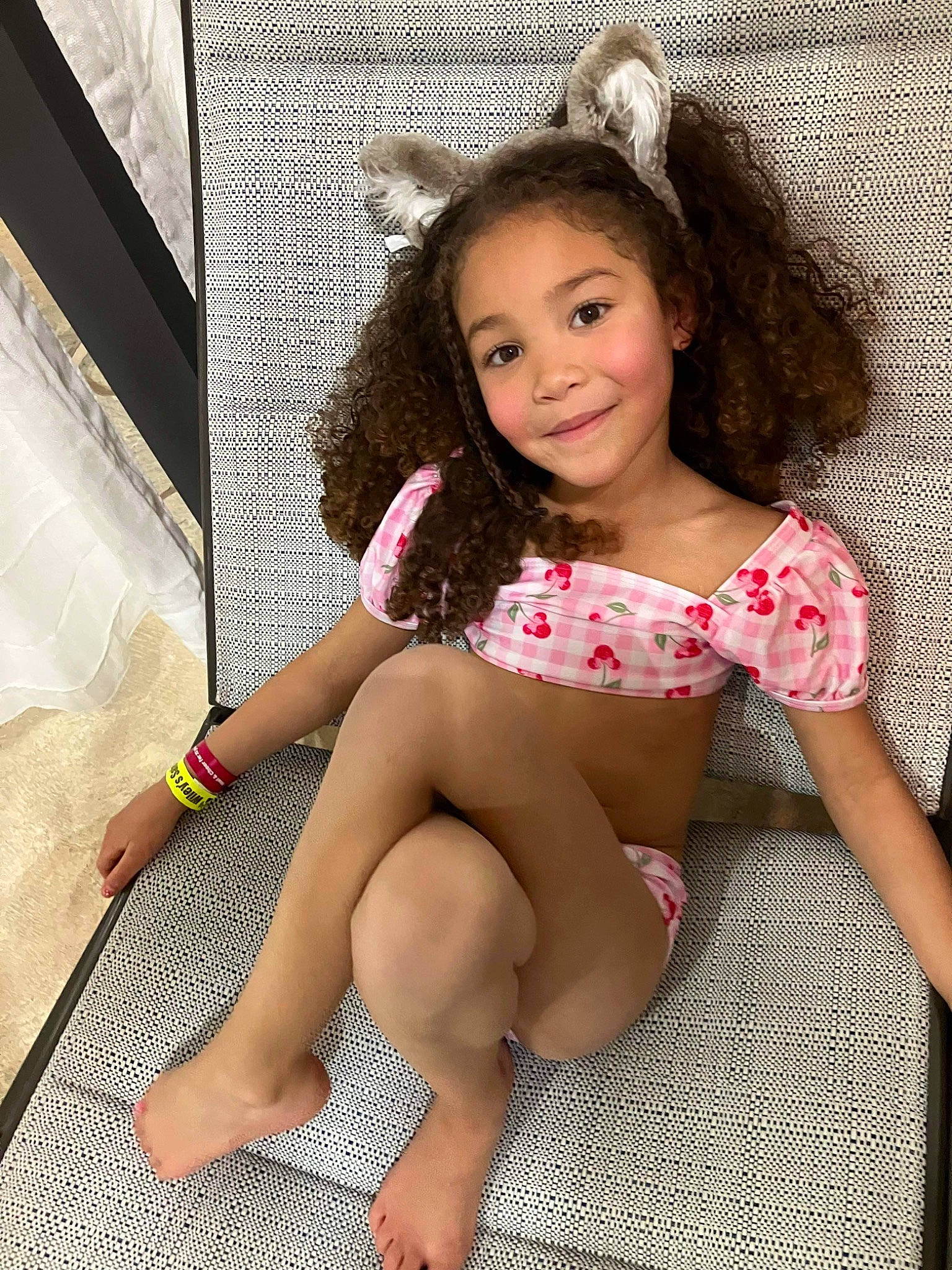 Aaliyah joined the competition — help win amazing prizes! arm, eyelash, face, flash_photography, hair, hairstyle, hand, head, human_body, joy, leg, lip, neck, person, pink, shoulder, skin, sleeve, smile, textile