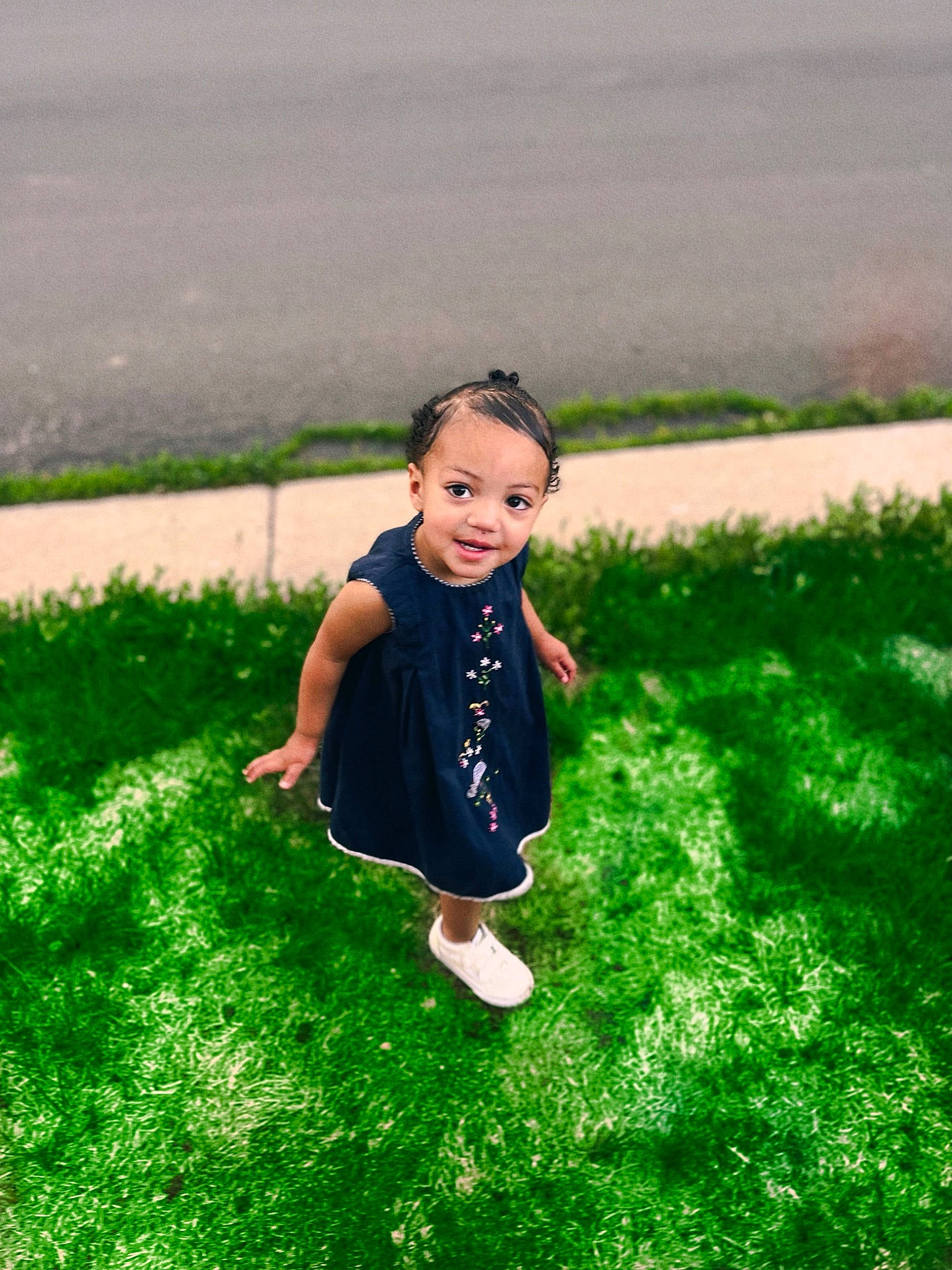 Selena joined the competition — help win amazing prizes! baby, baby_toddler_clothing, child, fun, garden, grass, grassland, groundcover, happy, landscape, lawn, leisure, meadow, people_in_nature, person, plant, recreation, shadow, sitting, smile