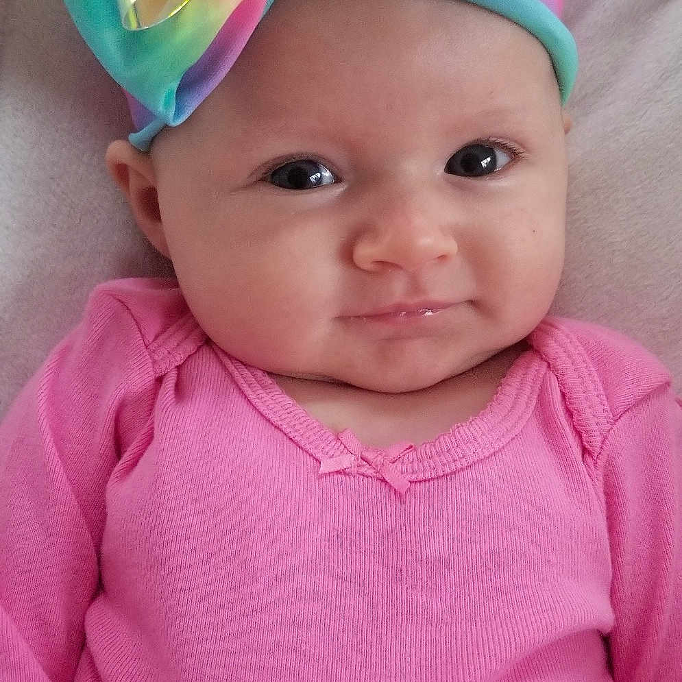 Zaylia joined the competition — help win amazing prizes! baby, baby_toddler_clothing, child, hair_accessory, head, headgear, magenta, person, pink, skin, toddler
