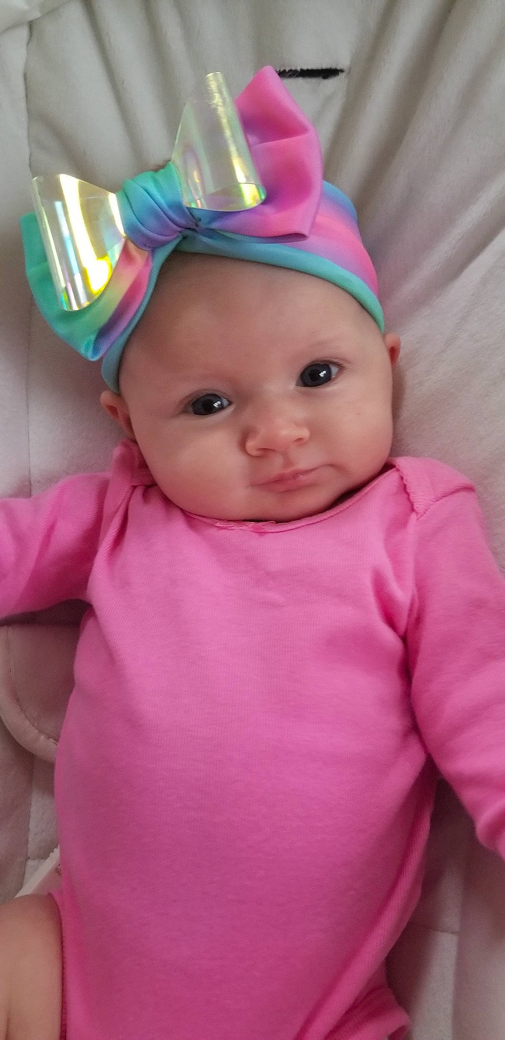 Zaylia is registered to the contest to win money with this photo: baby, baby_toddler_clothing, cheek, child, clothing, hair_accessory, headgear, magenta, person, pink, skin, toddler