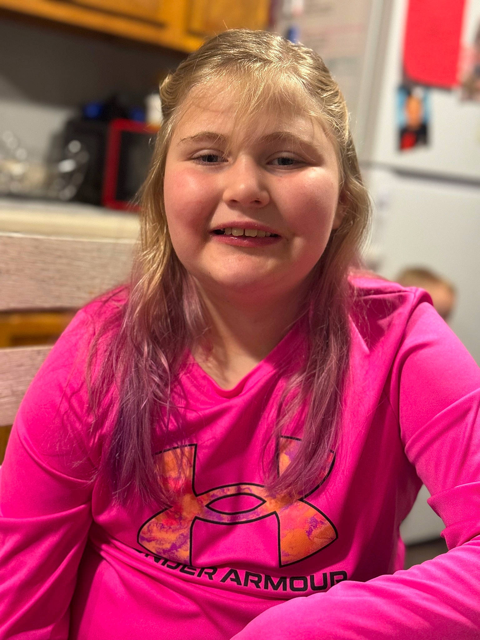 Addalynn is registered to the contest to win money with this photo: blond, brown_hair, chin, community, event, eyebrow, fun, hair, hairstyle, happy, jewellery, joy, long_hair, magenta, mouth, person, shoulder, sitting, skin, sleeve