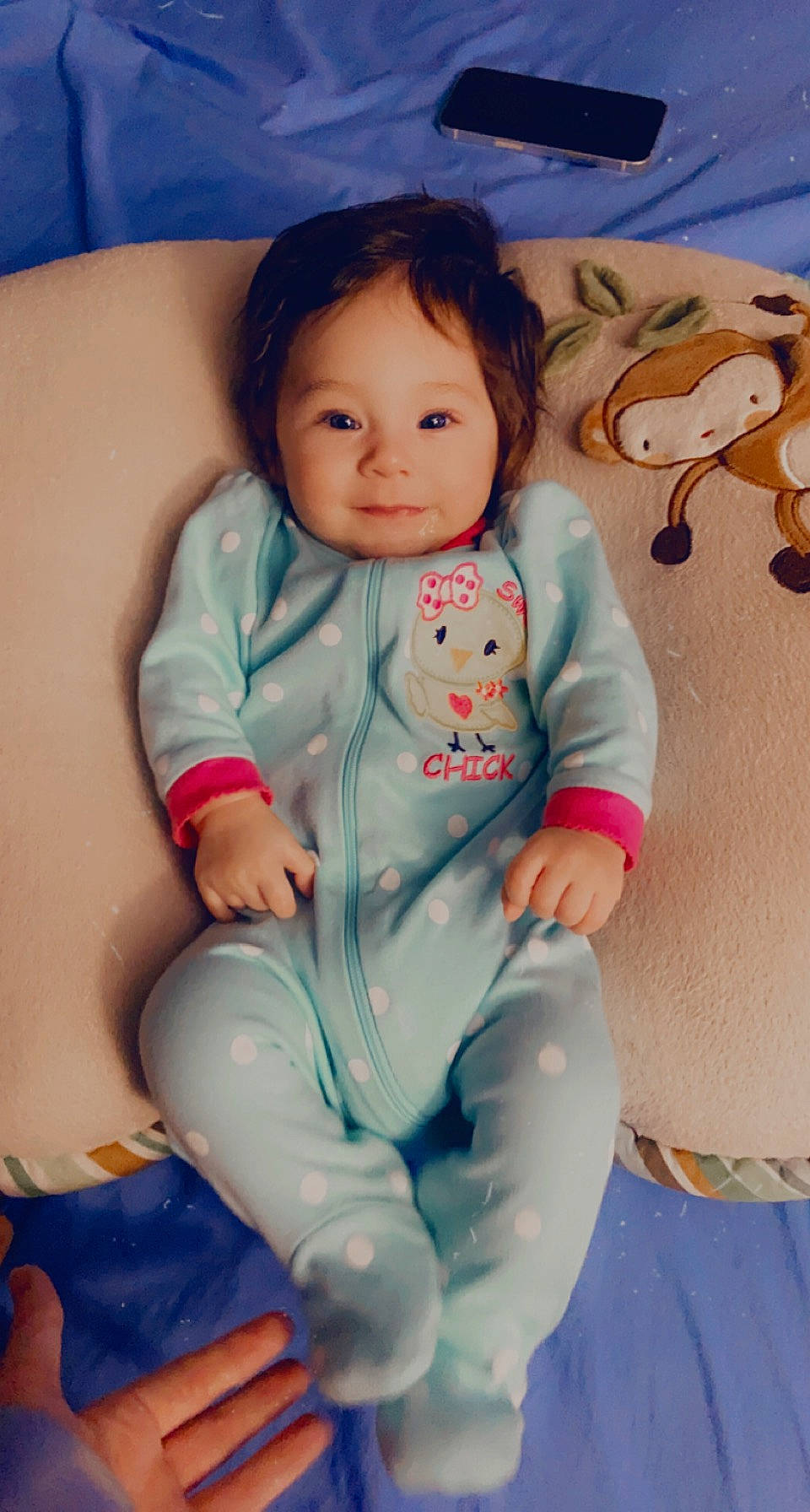 Anastasia joined the competition — help win amazing prizes! baby, baby_toddler_clothing, blue, cheek, child, comfort, finger, foot, fun, happy, mammal, person, pink, product, sitting, skin, sleeve, smile, sock, textile