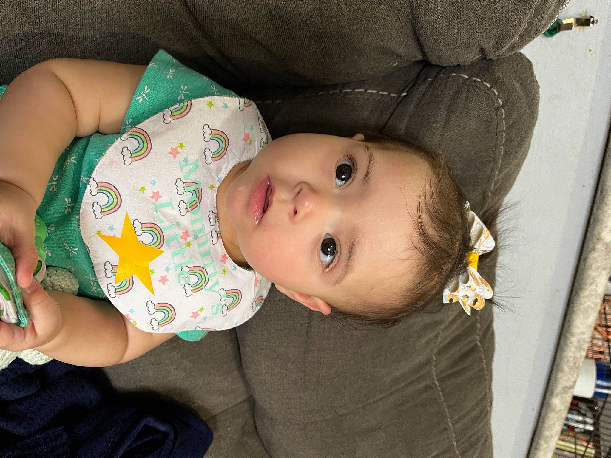 Magnolia is registered to the contest to win money with this photo: baby, baby_products, baby_toddler_clothing, cheek, child, comfort, eye, eyelash, head, human_body, iris, lip, mouth, nose, pattern, person, product, skin, sleeve, toddler