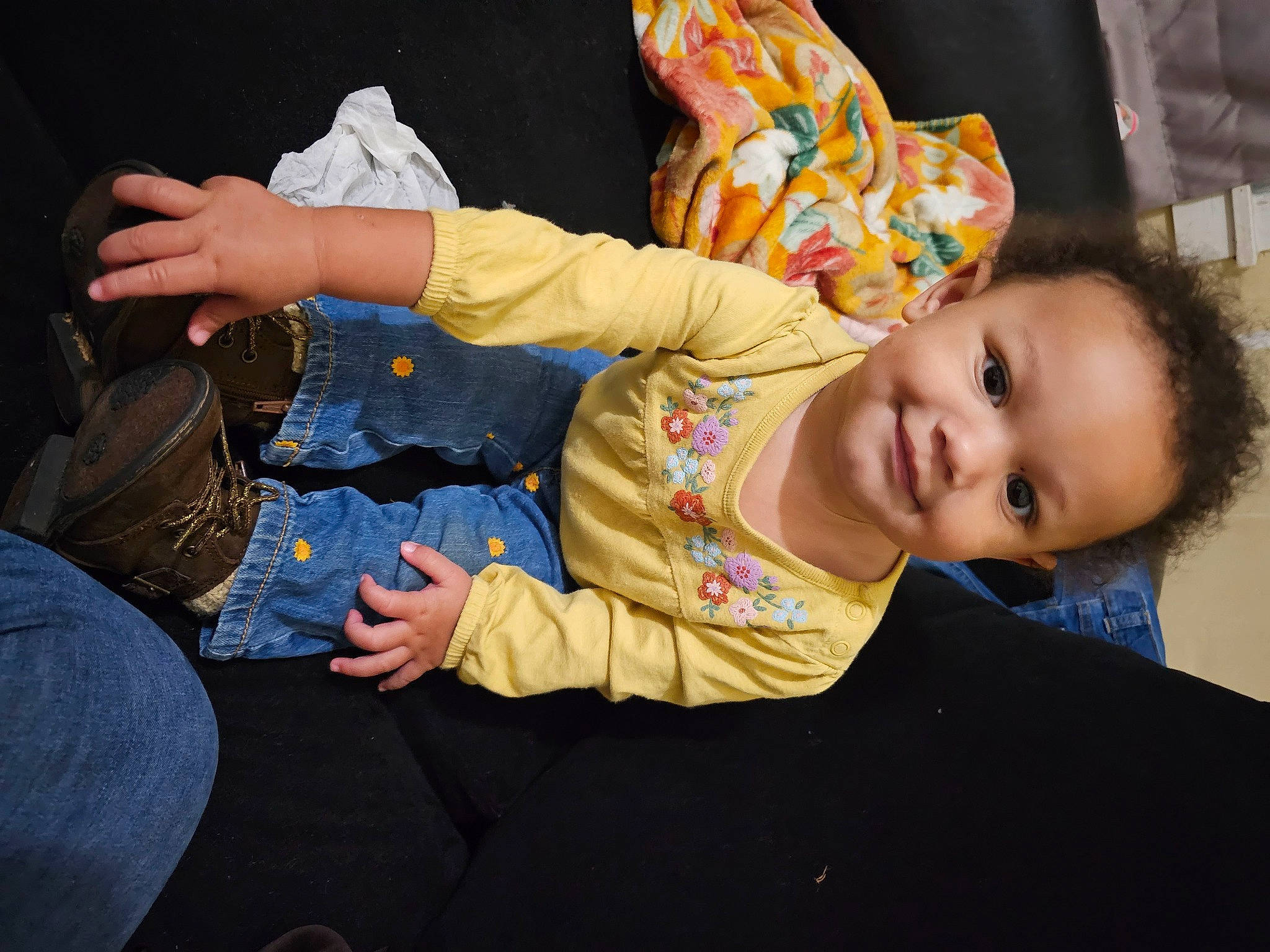 Willow is registered to the contest to win money with this photo: baby, baby_products, baby_toddler_clothing, cheek, child, comfort, fun, happy, joy, lap, mammal, mouth, nose, person, room, sitting, smile, thumb, toddler