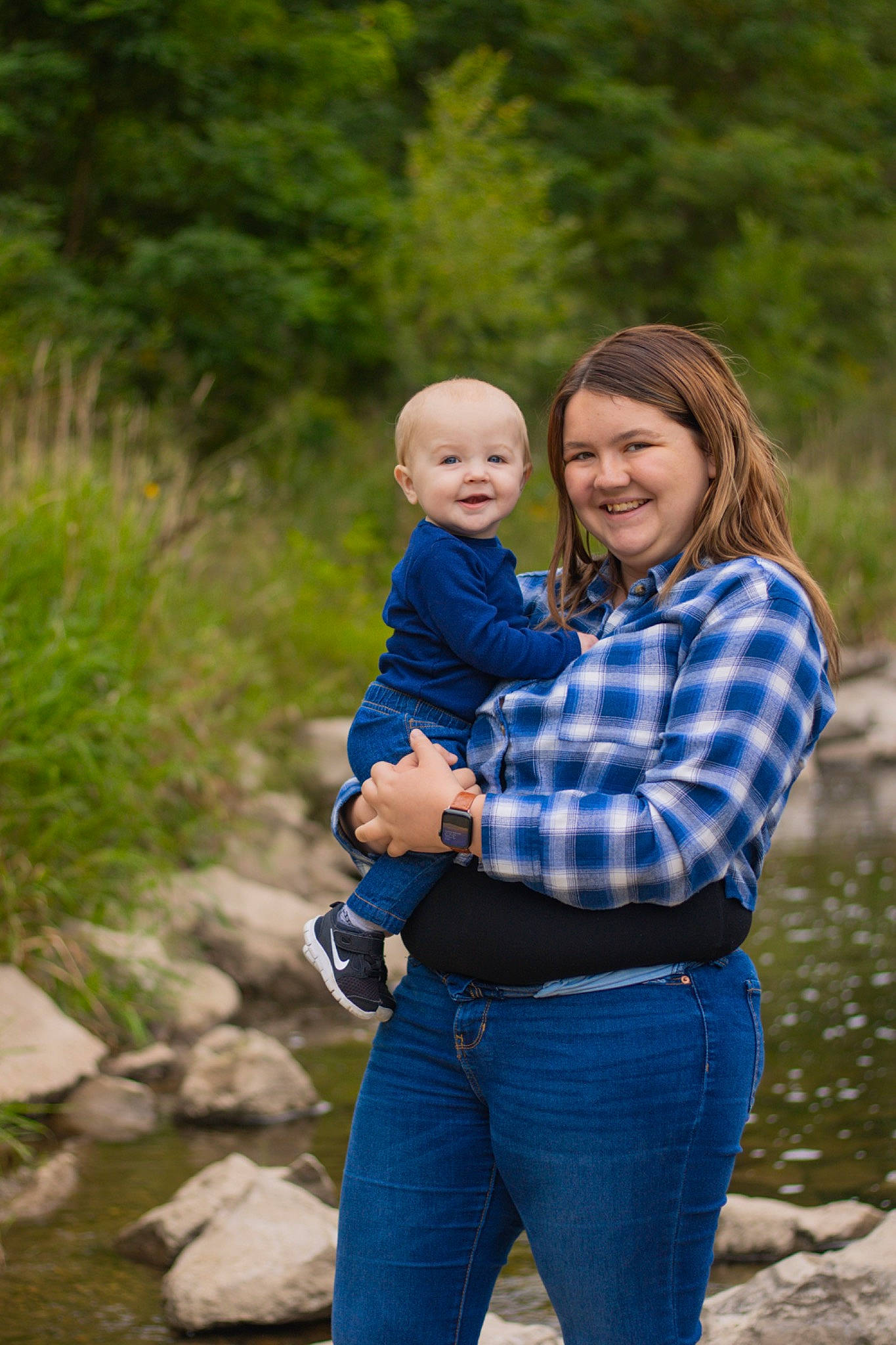 Dakota joined the competition — help win amazing prizes! child, denim, electric_blue, forest, fun, gesture, grass, happy, jeans, joy, landscape, leisure, pattern, people_in_nature, person, plant, recreation, sitting, smile, toddler