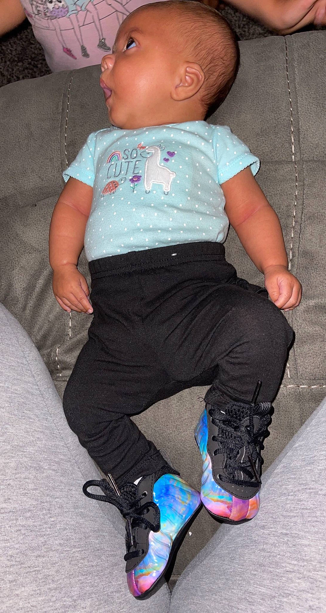 Elighanna joined the competition — help win amazing prizes! baby_toddler_clothing, cheek, cool, electric_blue, fun, head, joint, knee, outdoor_shoe, person, pink, shoe, sleeve, sneakers, sportswear, t_shirt, textile, thigh, toddler, walking_shoe