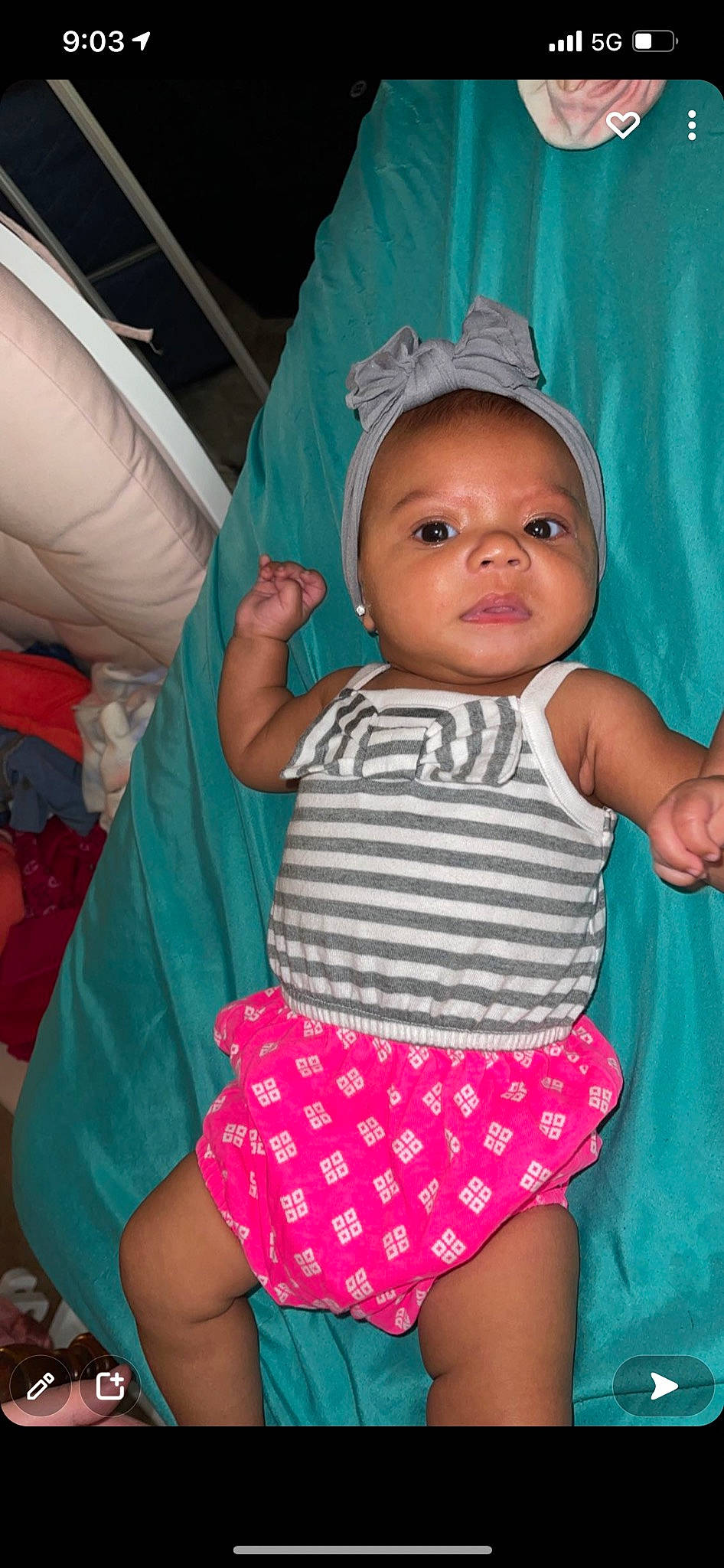 Elighanna joined the competition — help win amazing prizes! abdomen, baby, baby_toddler_clothing, face, finger, fun, gesture, happy, human_body, joint, mouth, person, pink, product, sleeve, t_shirt, textile, thumb, toddler, trunk