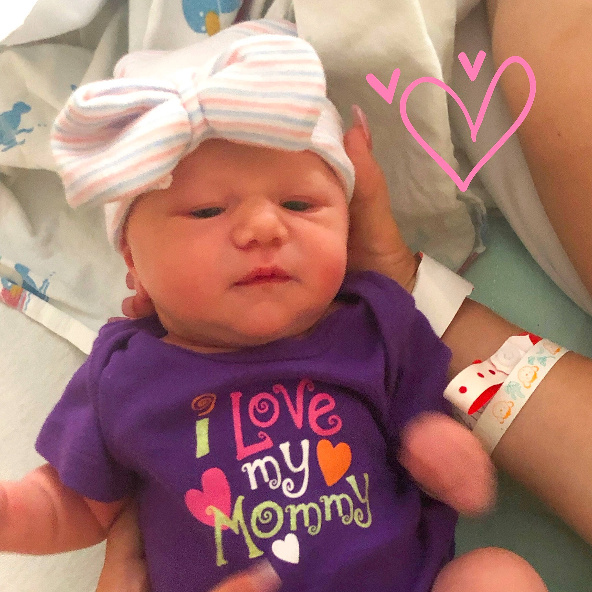 Kamari joined the competition — help win amazing prizes! baby, baby_products, baby_toddler_clothing, birth, cheek, child, hair_accessory, headgear, person, pink, product, toddler