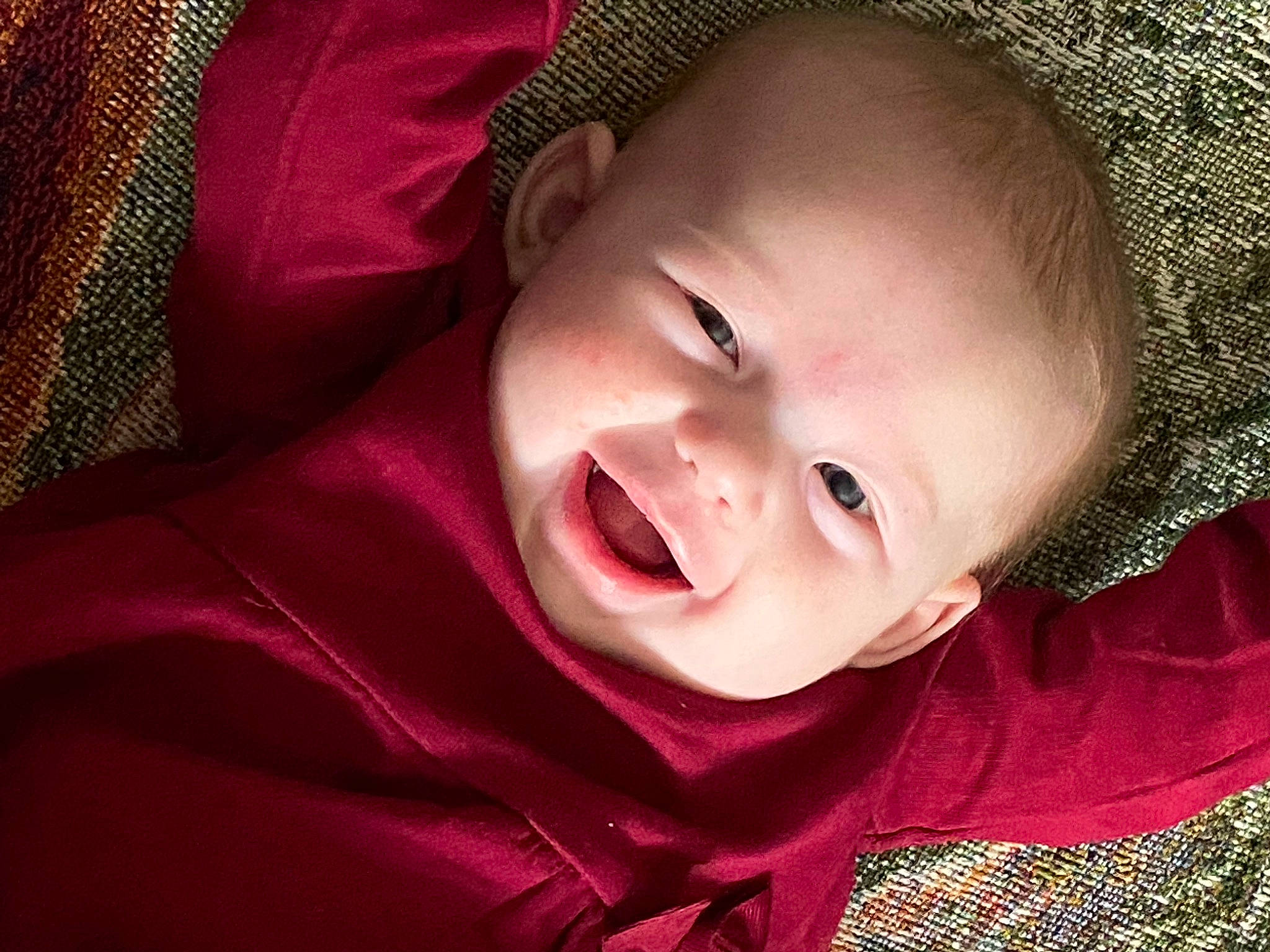 Kyra is registered to the contest to win money with this photo: baby, baby_toddler_clothing, cheek, child, chin, comfort, eye, eyebrow, facial_expression, happy, head, headgear, iris, lip, magenta, mouth, nose, person, skin, smile