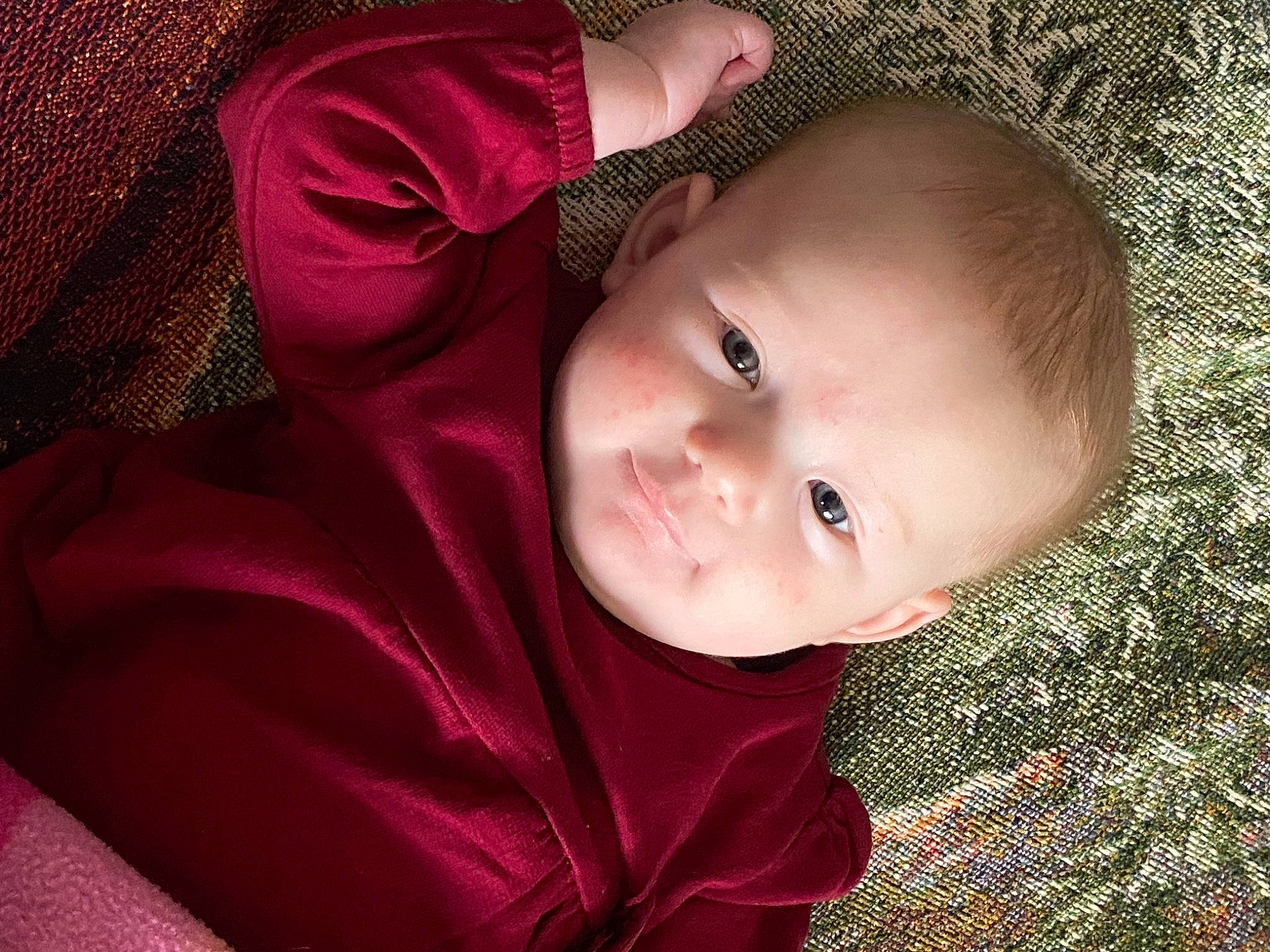 Kyra joined the competition — help win amazing prizes! baby, baby_toddler_clothing, cheek, child, eyebrow, face, flash_photography, grass, happy, head, iris, lip, mouth, nose, person, pink, skin, sleeve, smile, toddler