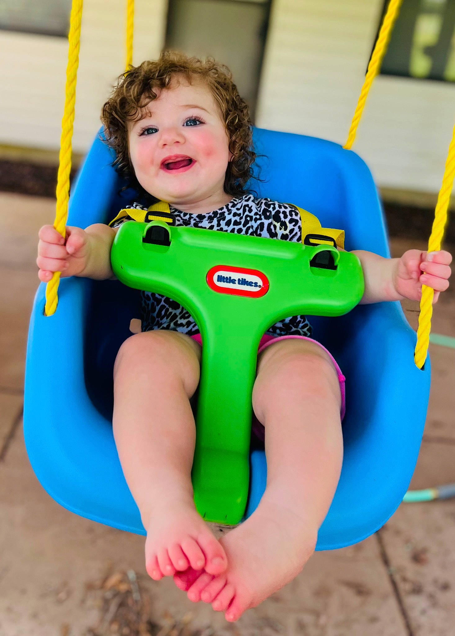 Ophelia joined the competition — help win amazing prizes! baby_playing_with_toys, baby_toddler_clothing, child, city, clothing, electric_blue, facial_expression, fun, happy, leisure, outdoor_play_equipment, person, play, playground, recreation, skin, smile, summer, swing, toddler