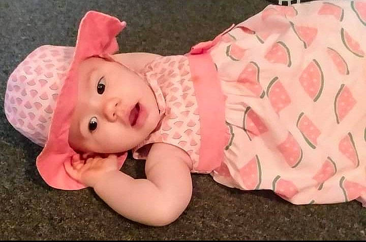 Ahnaleia joined the competition — help win amazing prizes! baby, child, headgear, headwear, pattern, person, pink, toddler