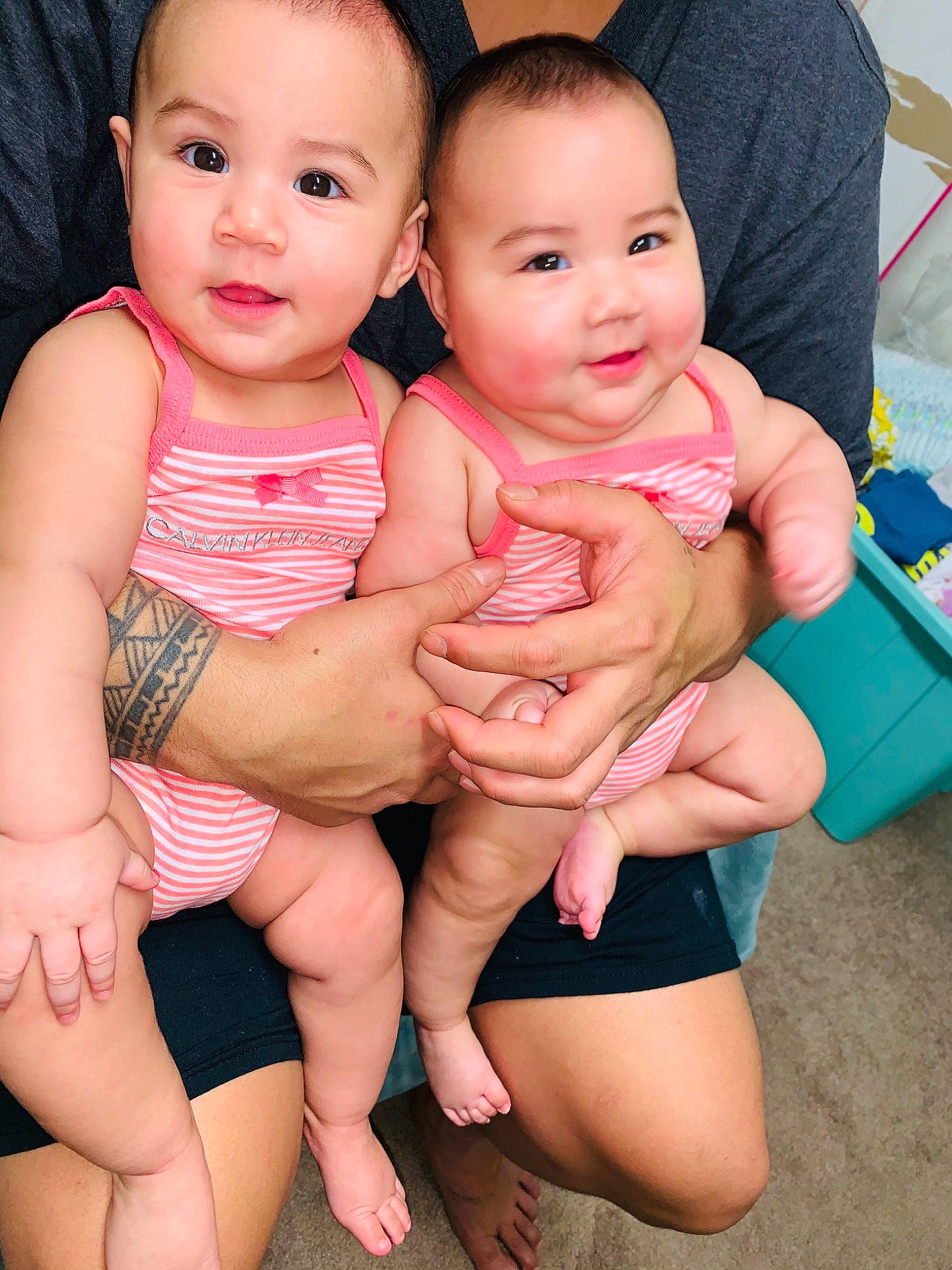 Giannah joined the competition — help win amazing prizes! baby_toddler_clothing, cheek, child, ear, eye, face, facial_expression, finger, hand, happy, interaction, lip, mouth, nail, nose, person, pink, skin, thigh, thumb