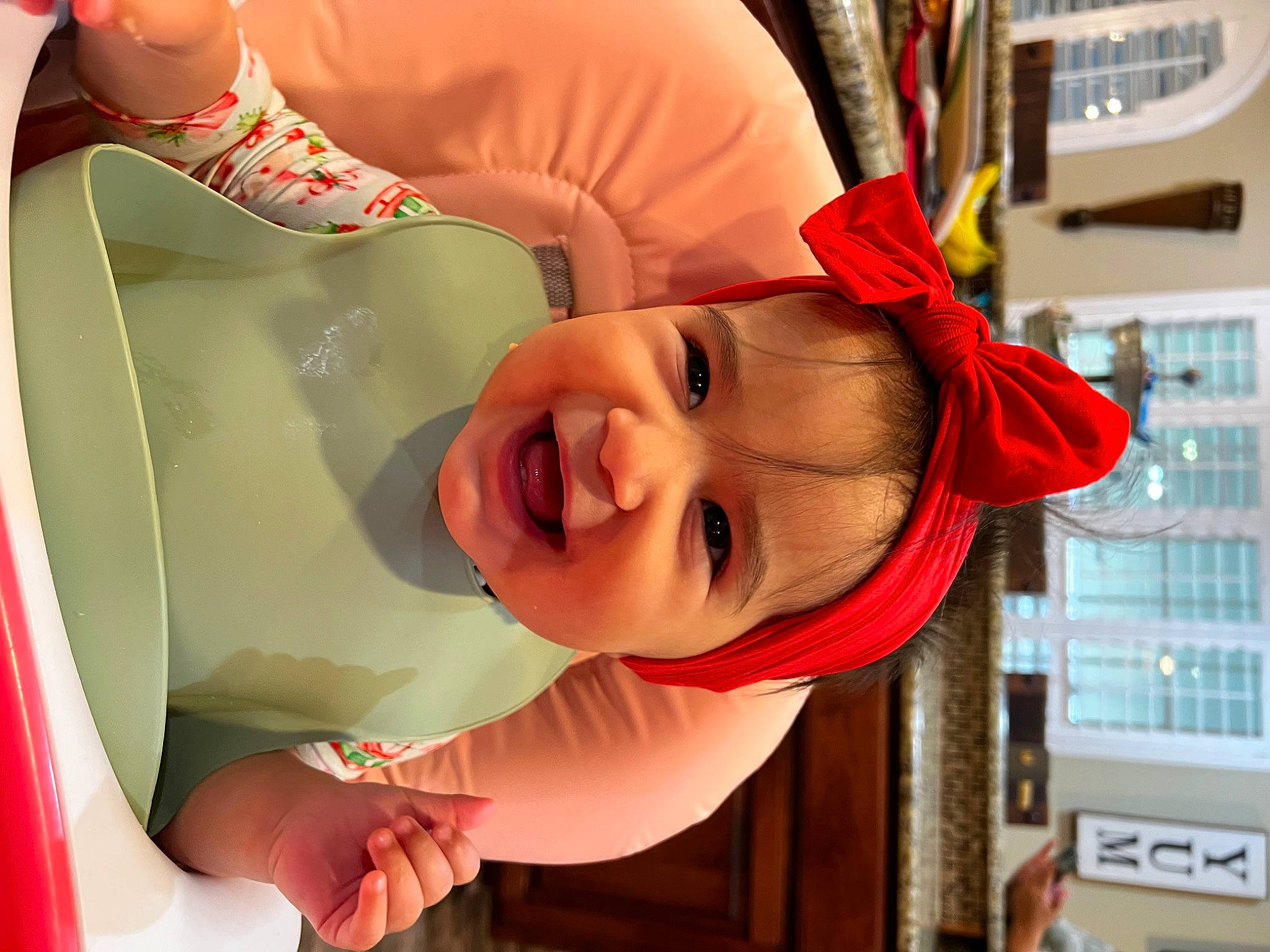 Ivey joined the competition — help win amazing prizes! arm, baby, baby_toddler_clothing, beauty, building, child, fun, gesture, hand, happy, leisure, mouth, orange, outdoor_play_equipment, person, play, recreation, skin, smile, toddler