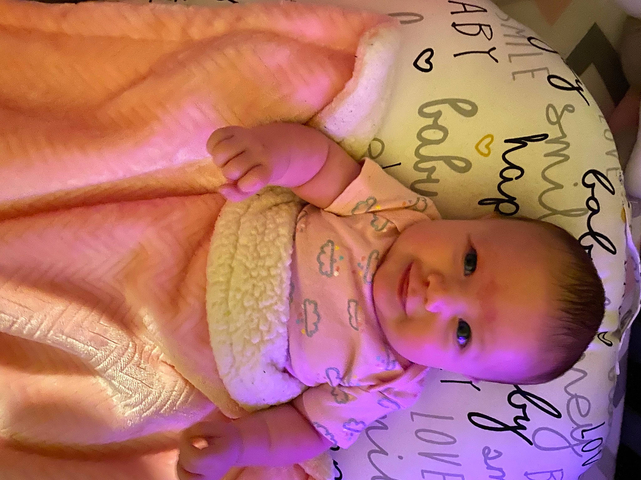 Macie is registered to the contest to win money with this photo: baby, bedtime, cheek, child, person, pink, skin, toddler