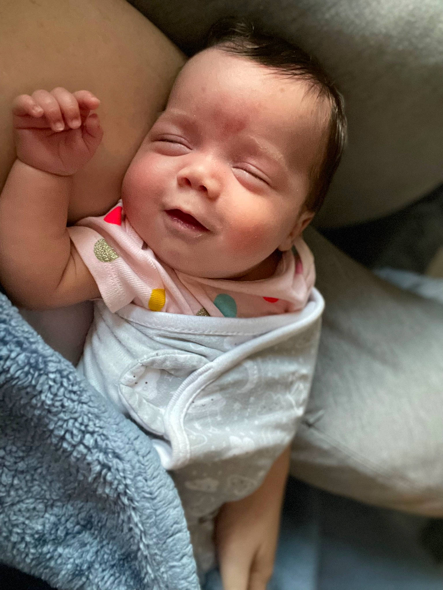 Kairi joined the competition — help win amazing prizes! arm, baby, baby_products, baby_toddler_clothing, cheek, child, comfort, eye, gesture, hand, happy, human_body, linens, lip, nose, person, sitting, skin, sleeve, thumb