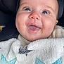 baby, blanket, blue_stars, car_seat, child, close_up, clothing, cozy, cute, expression, face, happy, infant, joyful, portrait, seat, smiling, soft, warm, young