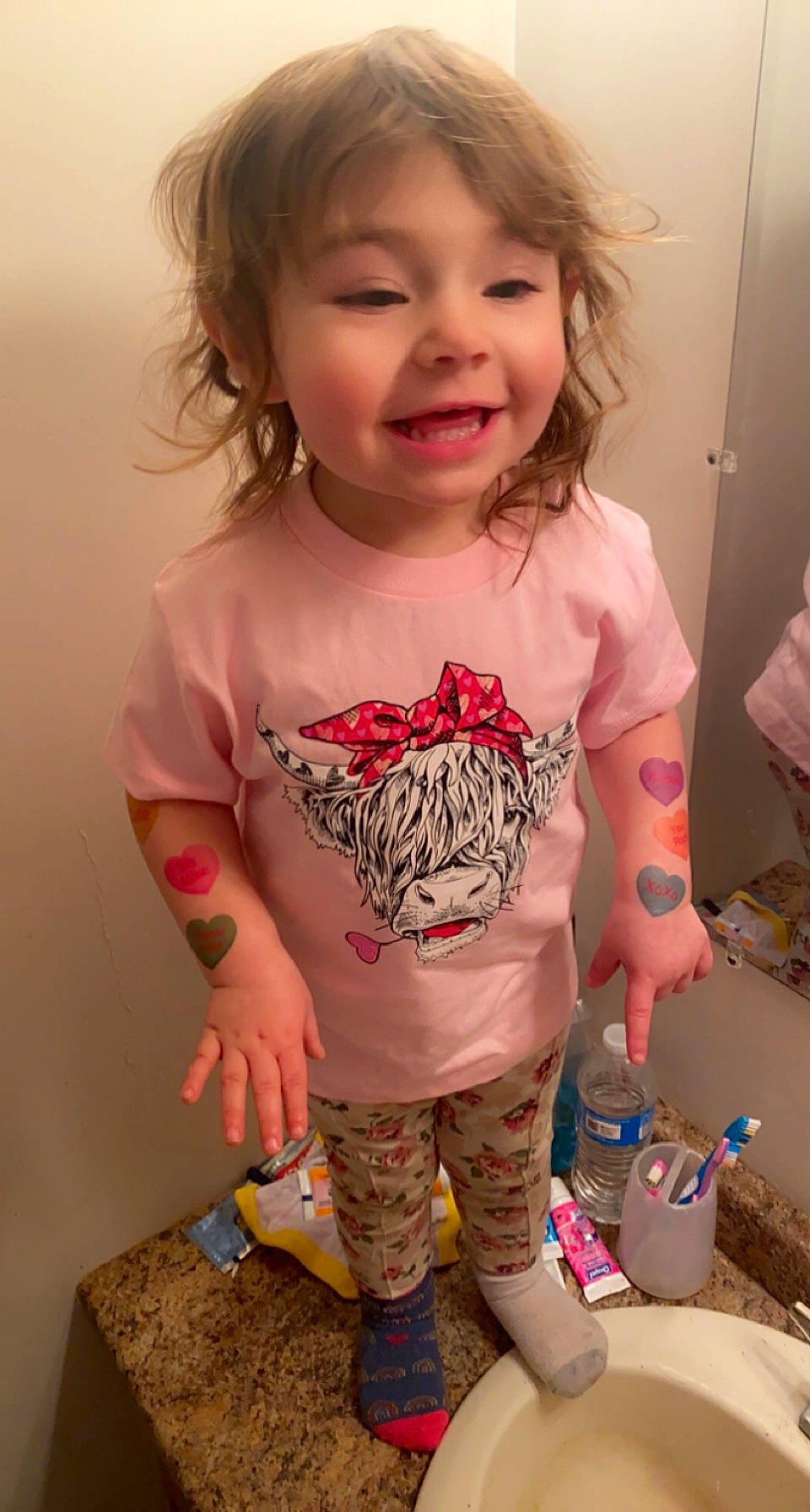 Lylah joined the competition — help win amazing prizes! baby_toddler_clothing, cheek, child, clothing, face, facial_expression, hair, hairstyle, joy, lip, mouth, neck, pattern, person, pink, shoulder, skin, sleeve, smile, standing
