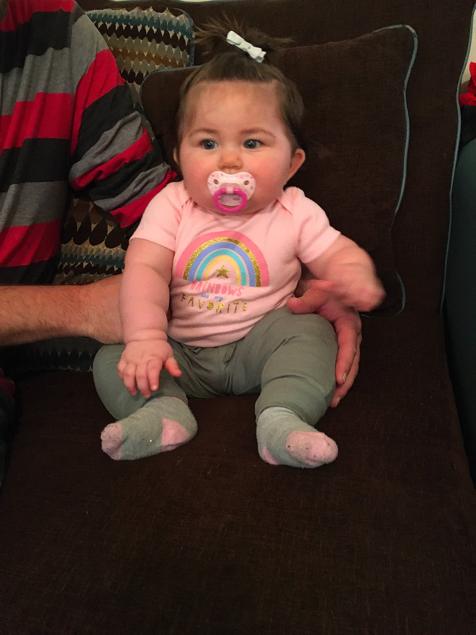 Jayla joined the competition — help win amazing prizes! baby, baby_toddler_clothing, cheek, comfort, eye, finger, foot, fun, gesture, happy, head, human_body, iris, lap, leg, person, pink, skin, sleeve, sock