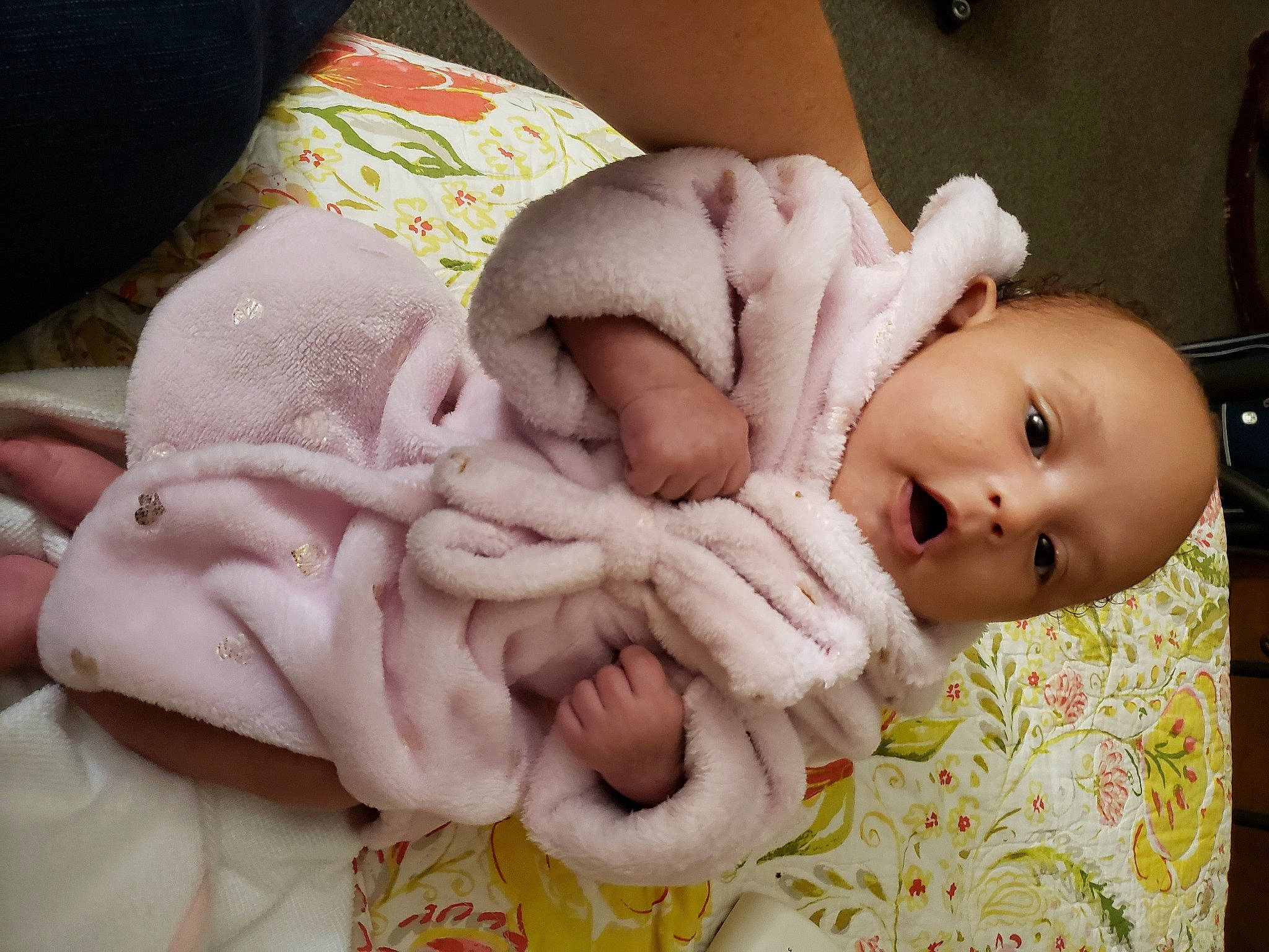 Faith is registered to the contest to win money with this photo: baby, baby_products, baby_safety, baby_sleeping, baby_toddler_clothing, cheek, child, comfort, eyelash, fur, linens, nail, pattern, person, plush, room, sitting, stuffed_toy, thumb, toddler