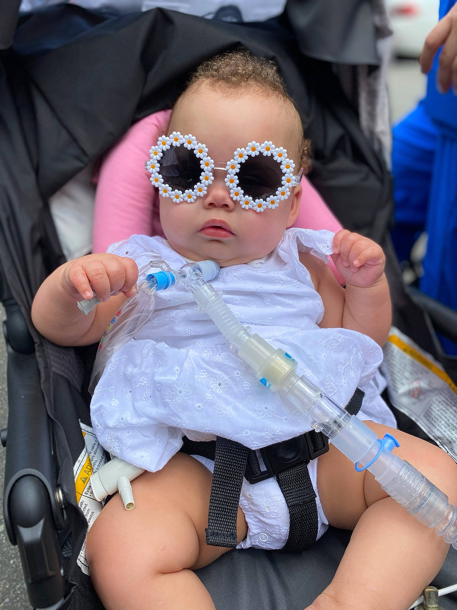 Paris joined the competition — help win amazing prizes! auto_part, baby, baby_products, baby_toddler_clothing, blue, child, event, eyewear, fun, glasses, goggles, leisure, person, personal_protective_equipment, purple, sitting, skin, sunglasses, thigh, toddler