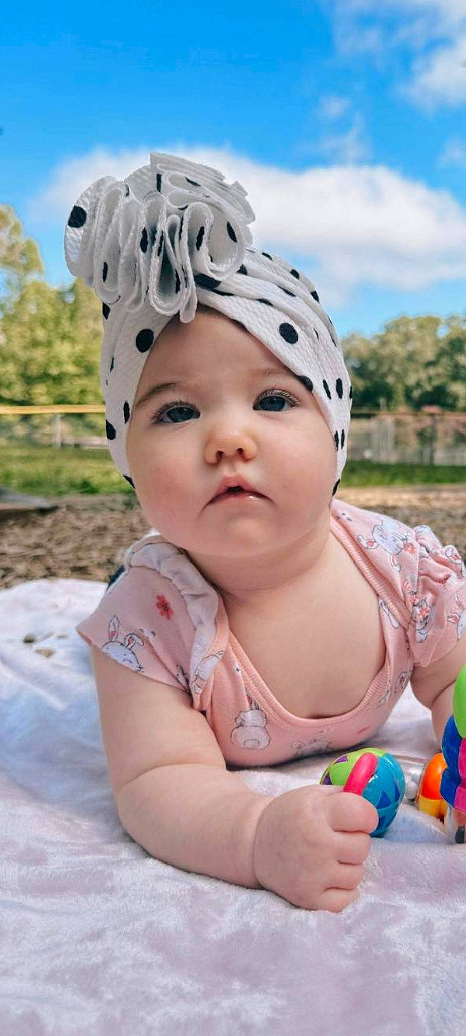 Brooklynn joined the competition — help win amazing prizes! baby, baby_toddler_clothing, cap, child, cloud, fashion_accessory, fun, grass, happy, hat, headwear, leisure, people_in_nature, person, plant, play, portrait_photography, recreation, sitting, sky
