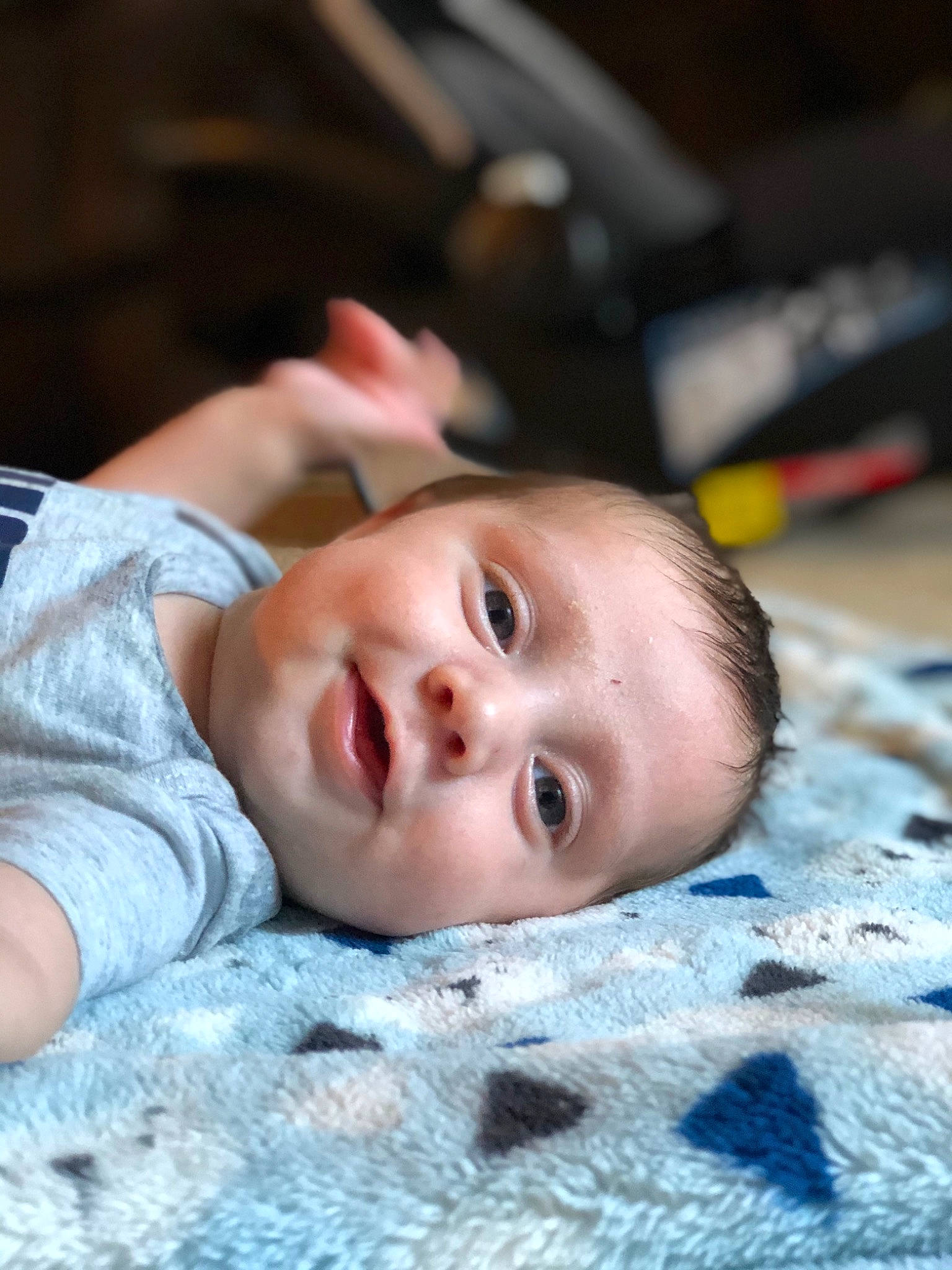 Maverick is registered to the contest to win money with this photo: baby, cheek, child, eye, face, head, nose, person, skin, toddler