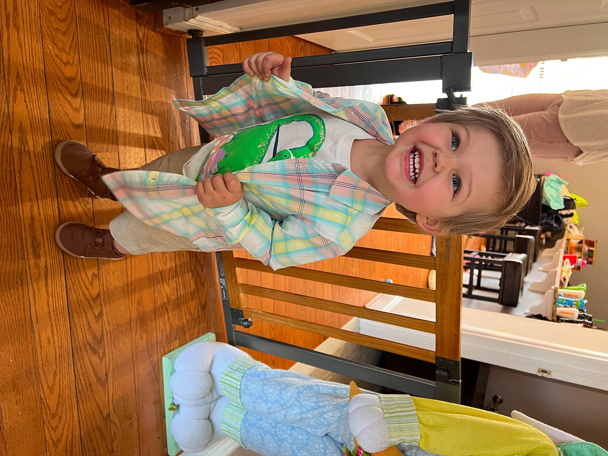 Levi James is registered to the contest to win money with this photo: baby, baby_products, baby_safety, baby_toddler_clothing, child, comfort, fun, happy, hardwood, hat, infant_bed, joy, leisure, person, room, smile, toddler, vacation, wood