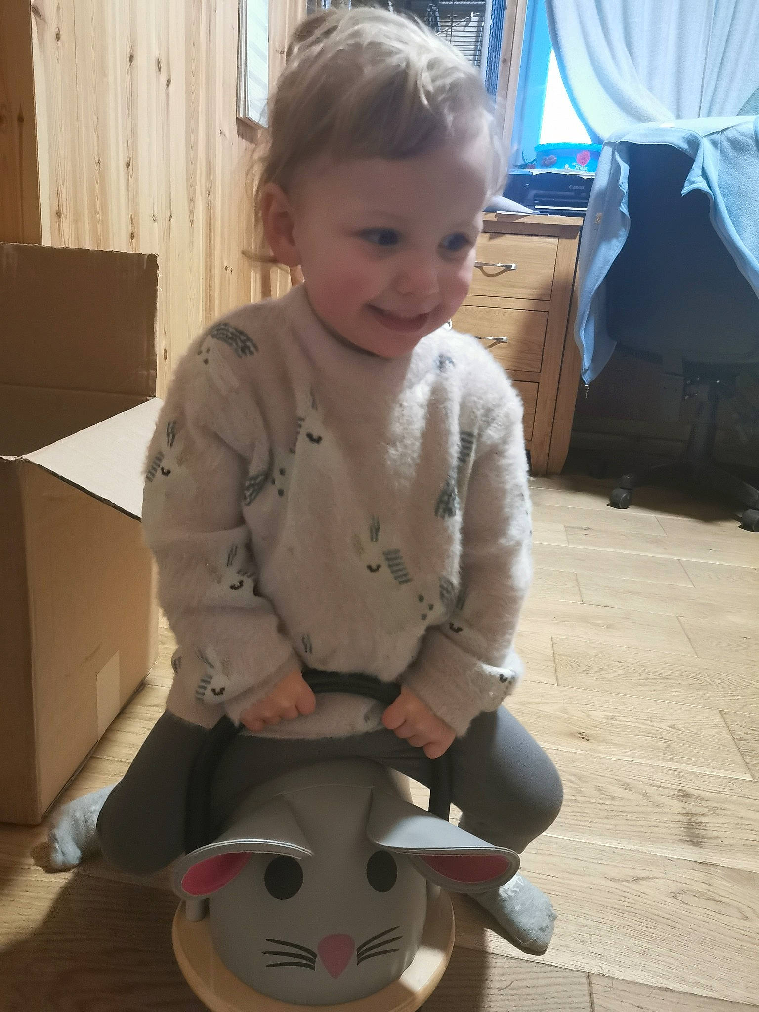 Esmay joined the competition — help win amazing prizes! child, person, play, sitting, toddler, toy, wood