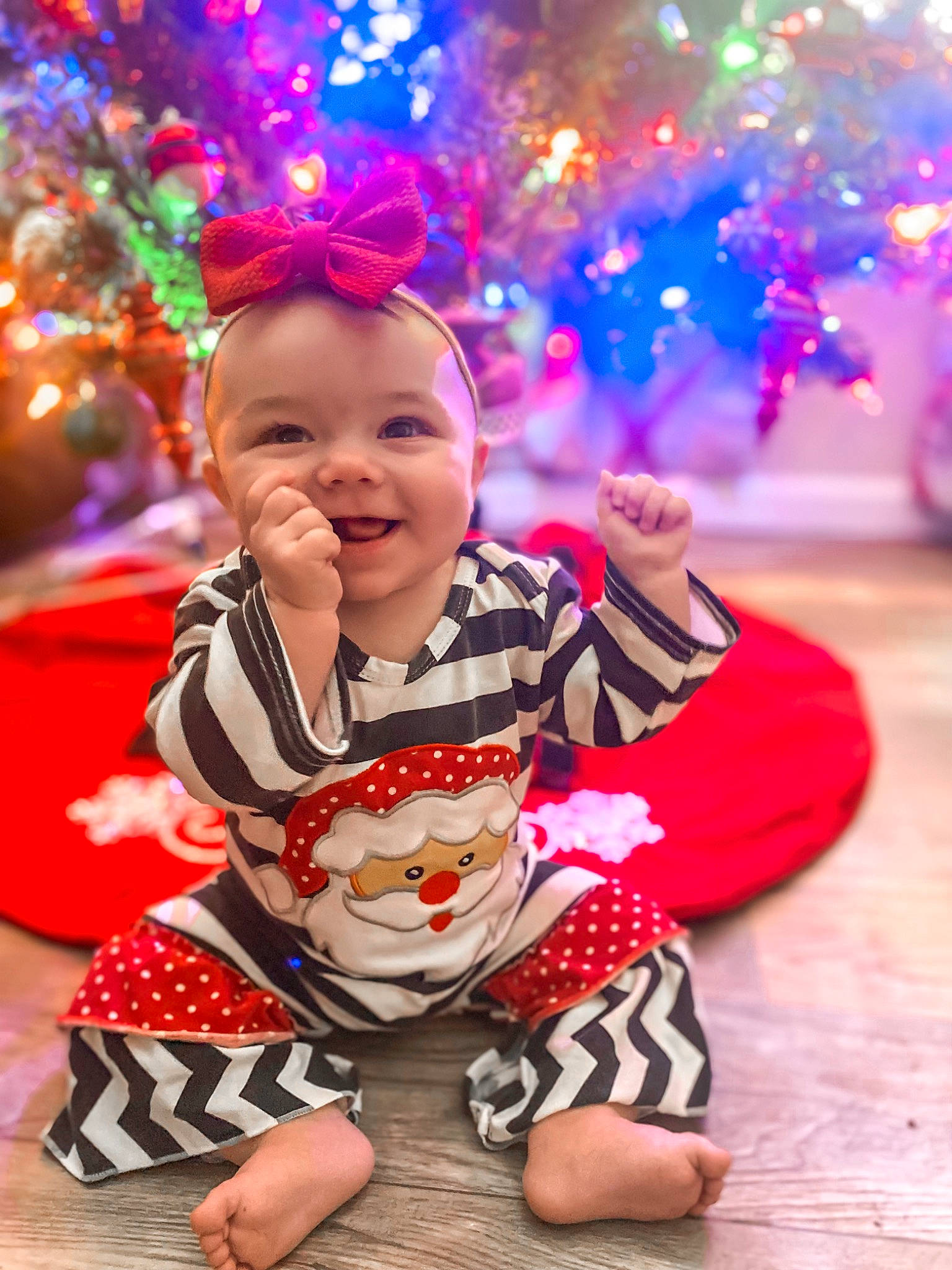 Emerie joined the competition — help win amazing prizes! child, christmas, christmas_decoration, christmas_ornament, event, fashion, flooring, fun, green, happy, joy, leisure, mammal, people, person, photograph, pink, plant, red, smile