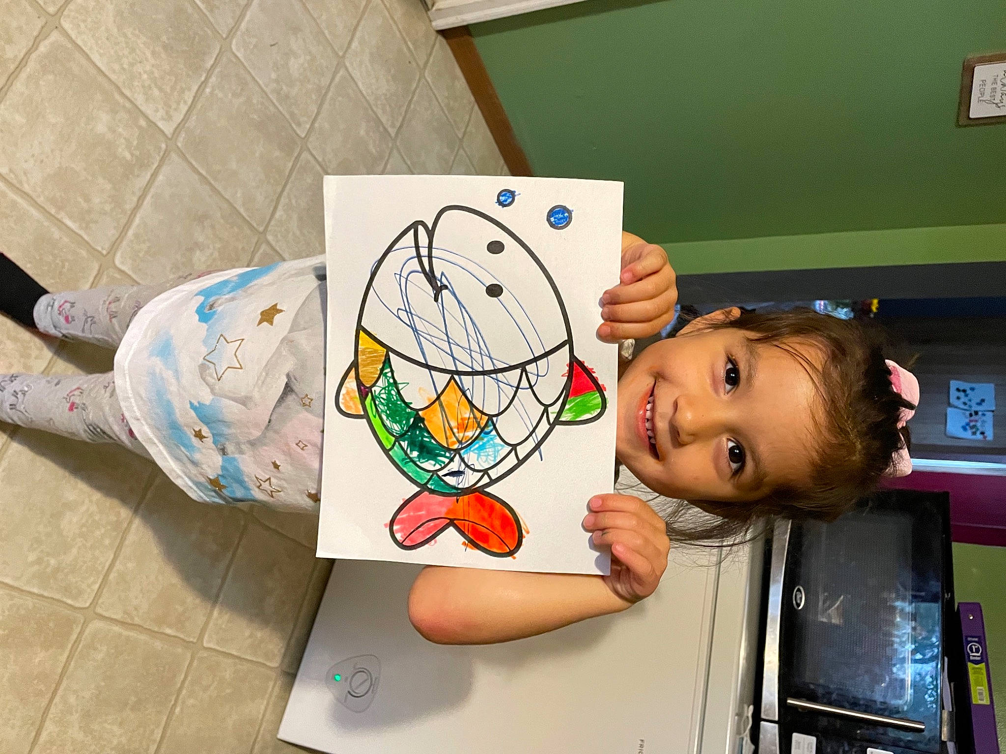 Belen joined the competition — help win amazing prizes! art, child, comfort_food, flooring, fun, happy, illustration, joy, paint, paper_product, person, play, room, smile, t_shirt, toddler, visual_arts