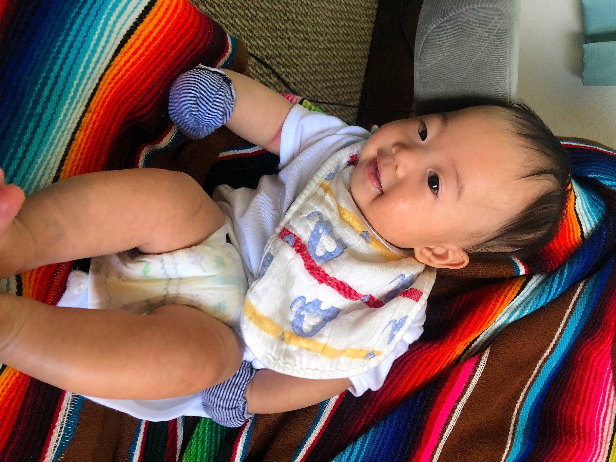 Duke Yuasa joined the competition — help win amazing prizes! baby, baby_toddler_clothing, cheek, child, comfort, finger, fun, happy, lip, mouth, nail, nose, organ, person, plaid, skin, smile, textile, thigh, thumb