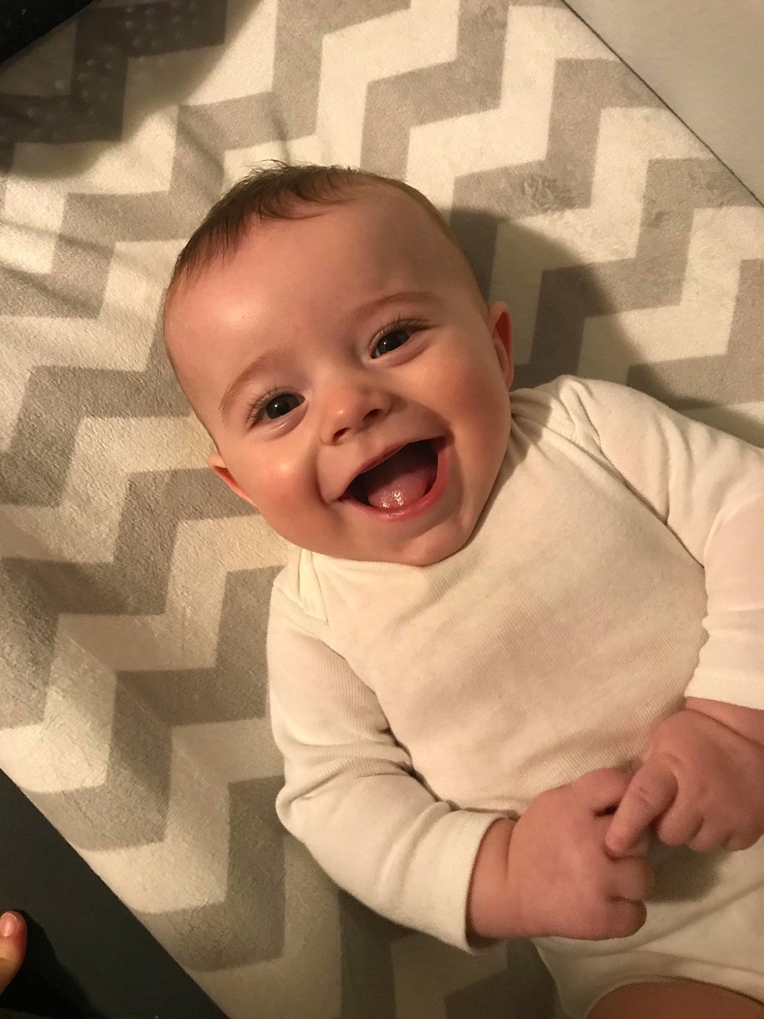 Deklan is registered to the contest to win money with this photo: boy, cheek, child, chin, day, ear, facial_expression, finger, infant, laughter, mouth, nose, person, product, skin, smile, toddler, tooth