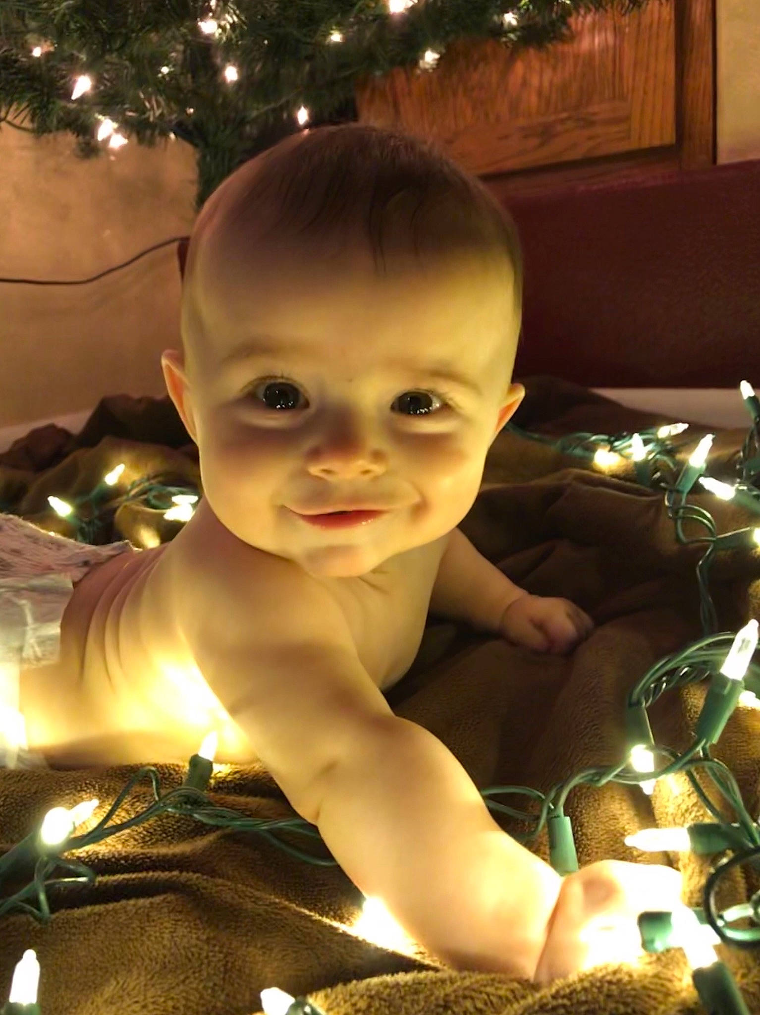 Deklan is registered to the contest to win money with this photo: boy, child, christmas, face, holiday, infant, person, skin, smile, toddler