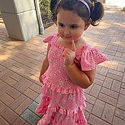 Elcee joined the competition — help win amazing prizes! child, cute, daylight, fashion, girl, greenery, headband, outdoor, park, person, pigtails, pink_dress, playful, portrait, sidewalk, smiling, stairs, sunlight, trees, young
