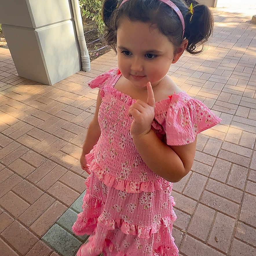 Elcee joined the competition — help win amazing prizes! child, cute, daylight, fashion, girl, greenery, headband, outdoor, park, person, pigtails, pink_dress, playful, portrait, sidewalk, smiling, stairs, sunlight, trees, young