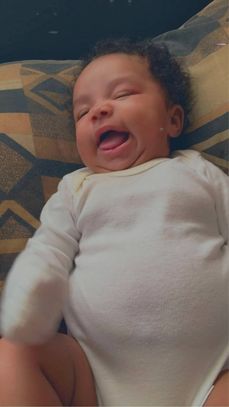 Sarayah is registered to the contest to win money with this photo: baby, baby_laughing, cheek, child, chin, face, facial_expression, head, laugh, lip, mouth, nose, person, skin, smile, toddler, tongue, yawn