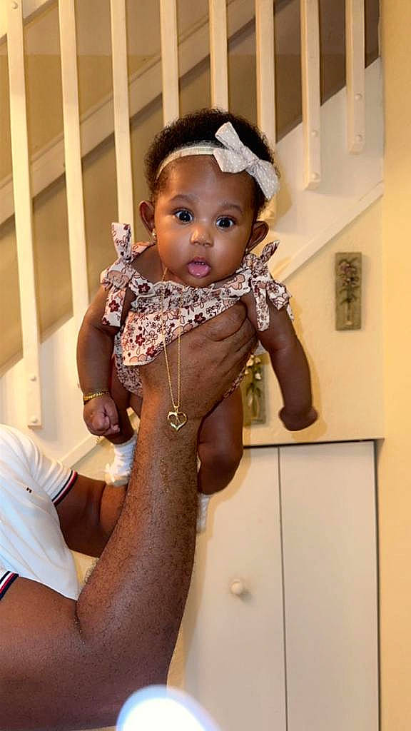 Anayah joined the competition — help win amazing prizes! abdomen, arm, baby, baby_toddler_clothing, bracelet, cheek, chest, child, dress, elbow, eyelash, fashion_accessory, gesture, happy, jewellery, nail, neck, person, room, surprise