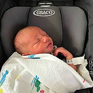 Echo joined the competition — help win amazing prizes! newborn, baby, sleeping, blanket, car_seat, graco, infant, child, hospital_bracelet, peaceful, wrapped, portrait, indoors, resting, headrest, harness, cute, soft, young, person