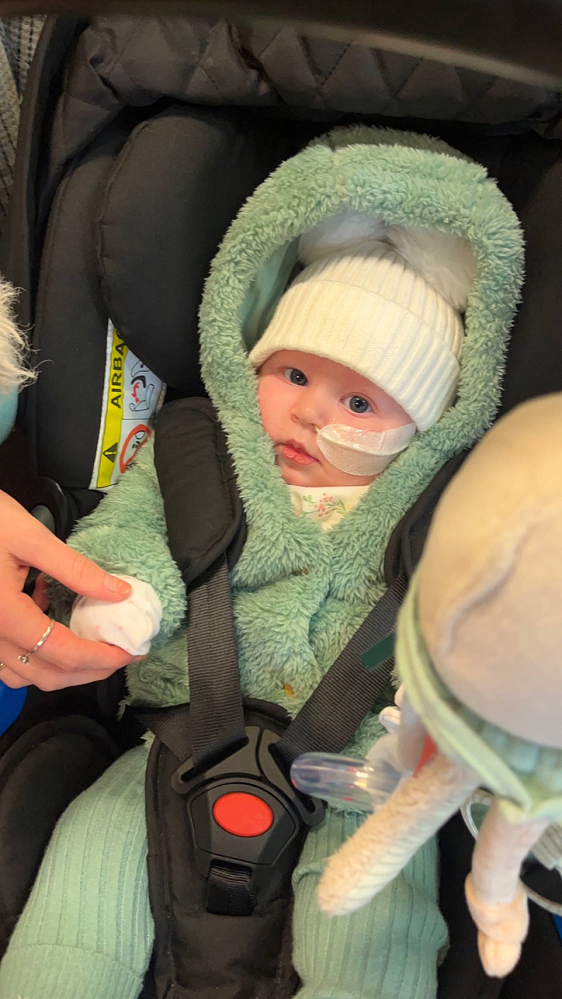 Tara-leigh joined the competition — help win amazing prizes! baby, baby_carriage, baby_products, beard, cap, car_seat, cheek, child, comfort, finger, fun, hand, head, headgear, headwear, mouth, person, personal_protective_equipment, seat_belt, service