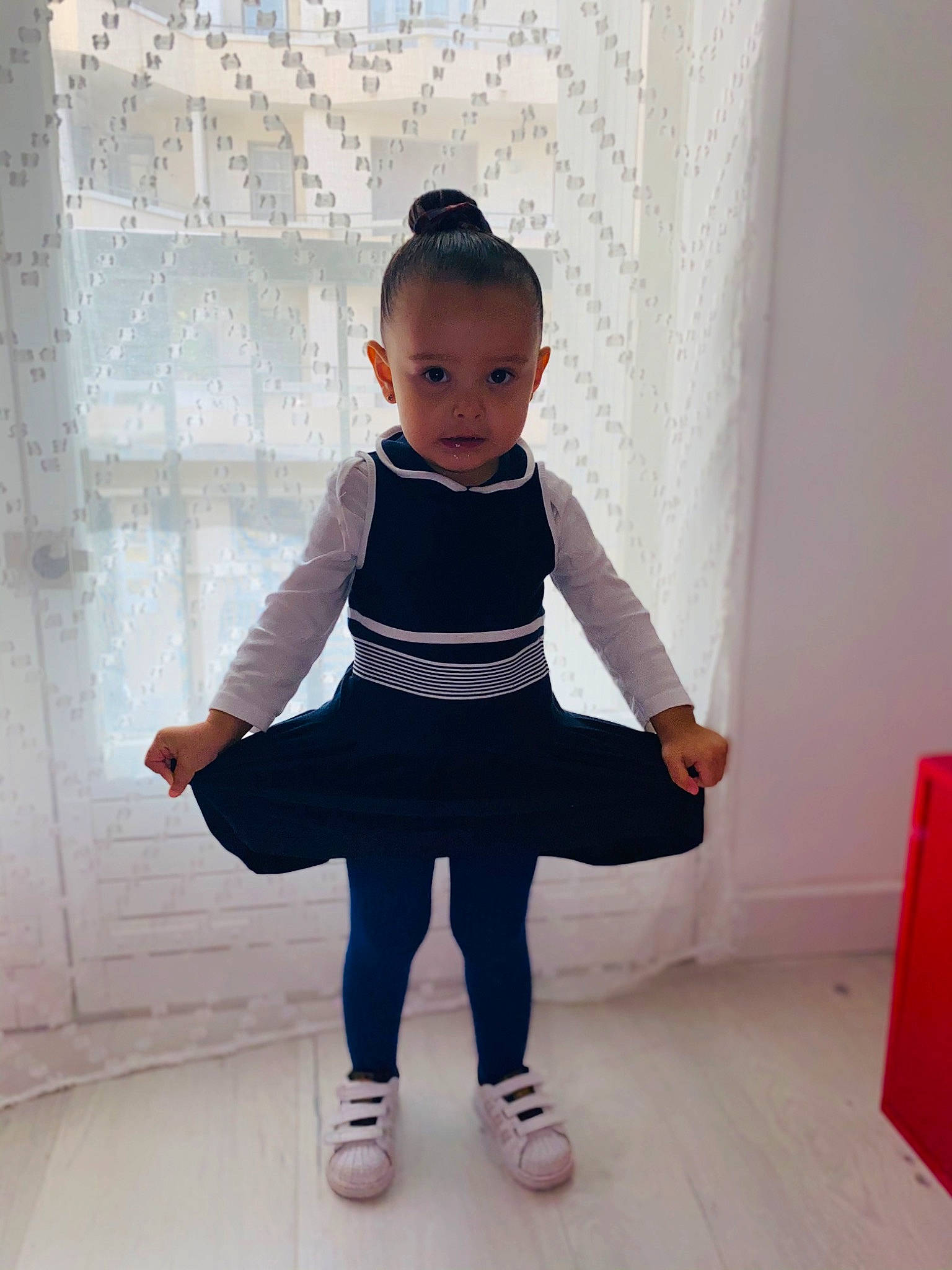 Naïla a rejoint le concours — aidez-le/la à gagner de superbes lots ! baby, child, clothing, dance, footwear, leggings, person, pink, shoe, skin, sleeve, sportswear, tights, toddler