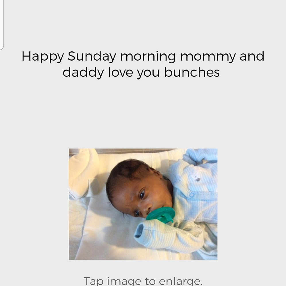 Tri'Kye is registered to the contest to win money with this photo: baby, child, font, product, screenshot, text