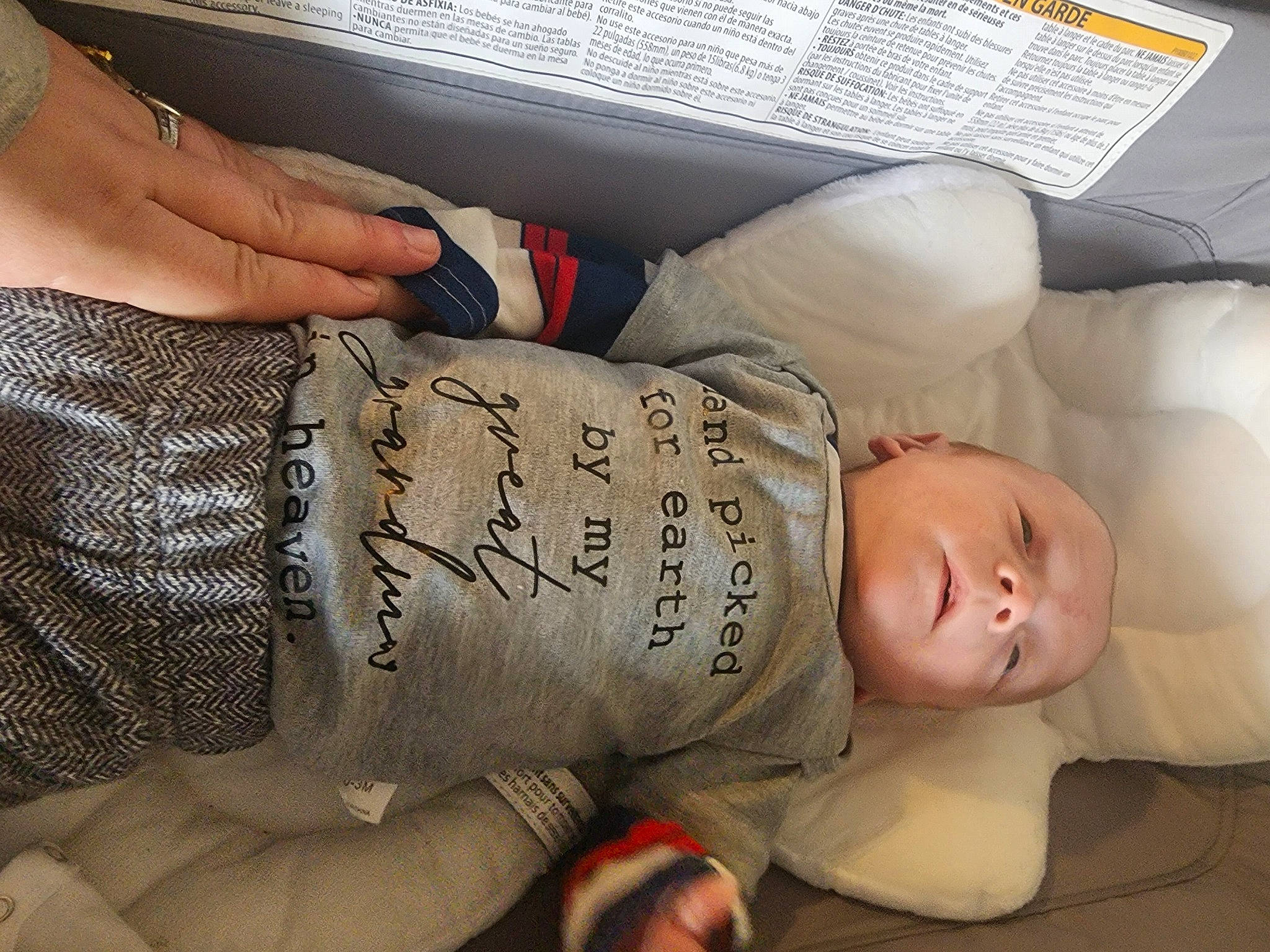 Jayce joined the competition — help win amazing prizes! abdomen, baby, baby_sleeping, baby_toddler_clothing, chest, child, comfort, elbow, finger, font, hand, headgear, human_leg, knee, person, personal_protective_equipment, sitting, toddler, trunk, wood