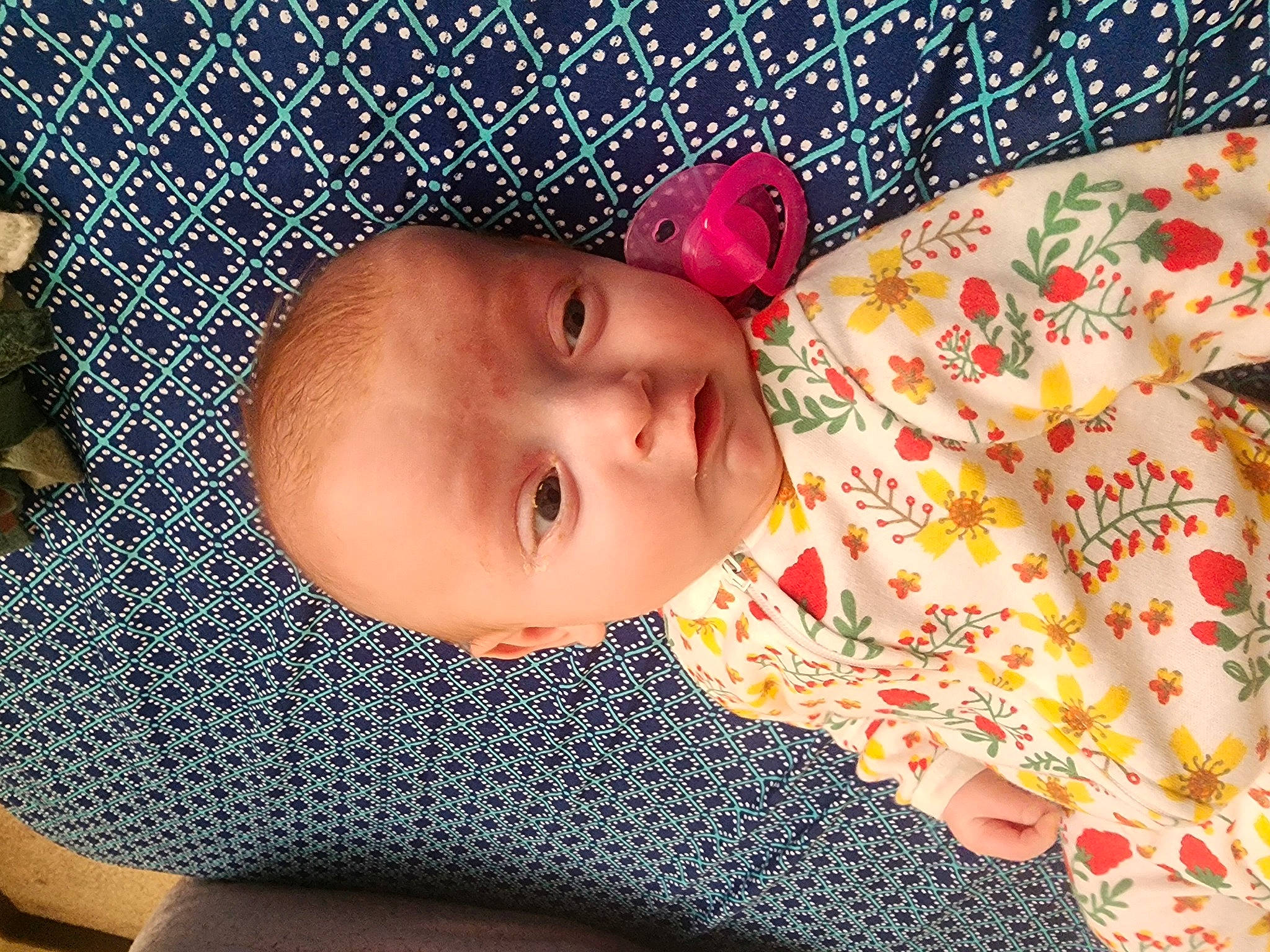 Jayceanna is registered to the contest to win money with this photo: baby, baby_toddler_clothing, cheek, child, chin, comfort, eye, eyelash, fashion_accessory, iris, linens, lip, nose, pattern, person, portrait_photography, skin, sleeve, textile, toddler