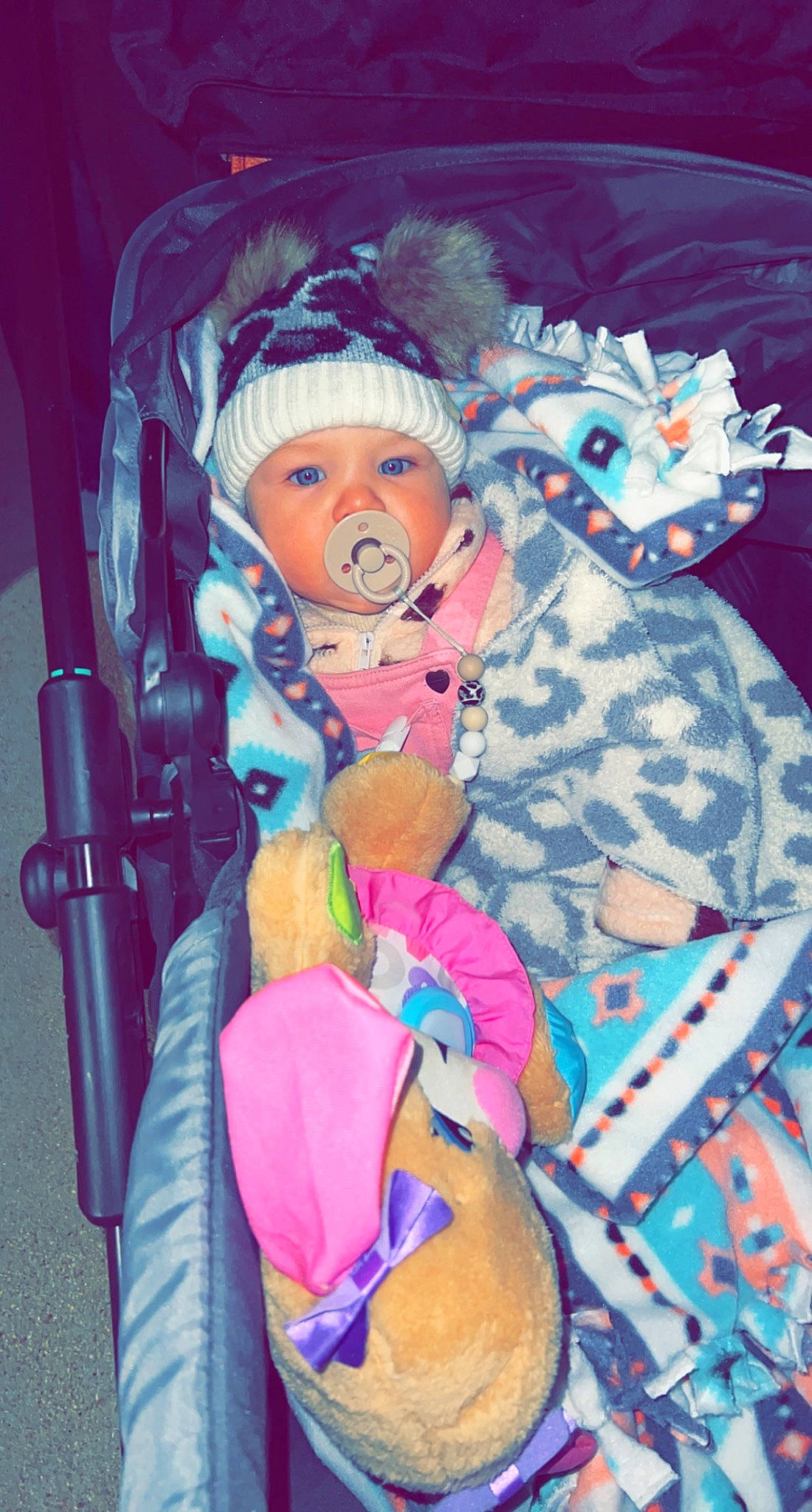 Rorey is registered to the contest to win money with this photo: baby, baby_products, baby_toddler_clothing, child, costume_hat, electric_blue, event, fictional_character, fun, fur, hat, headwear, magenta, pattern, person, pink, plush, product, sleeve, stuffed_toy