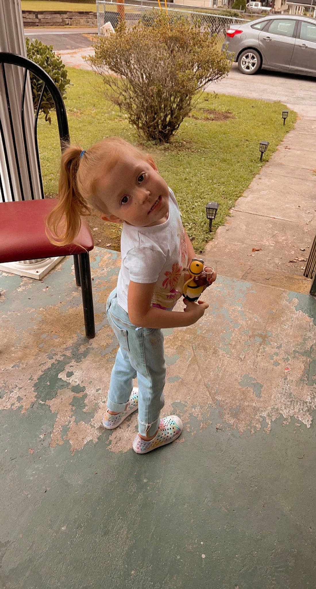 Nevaeh joined the competition — help win amazing prizes! asphalt, car, child, city, flooring, fun, grass, human_leg, leg, leisure, person, plant, recreation, road_surface, sidewalk, sitting, sneakers, soil, toddler, tree