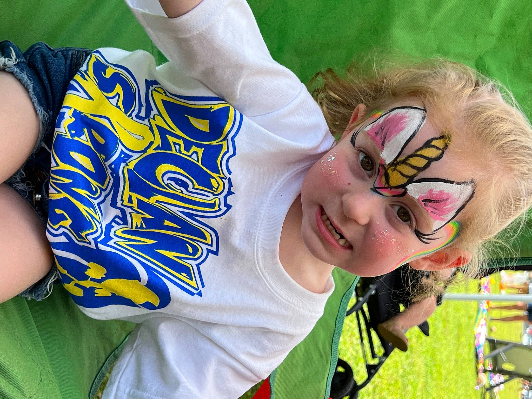 Nevaeh joined the competition — help win amazing prizes! bicycle_clothing, bicycle_handlebar, bicycle_helmet, bicycles_equipment_and_supplies, competition_event, cool, eyewear, fun, grass, happy, headgear, helmet, jersey, leisure, person, player, recreation, smile, sports_gear, sportswear