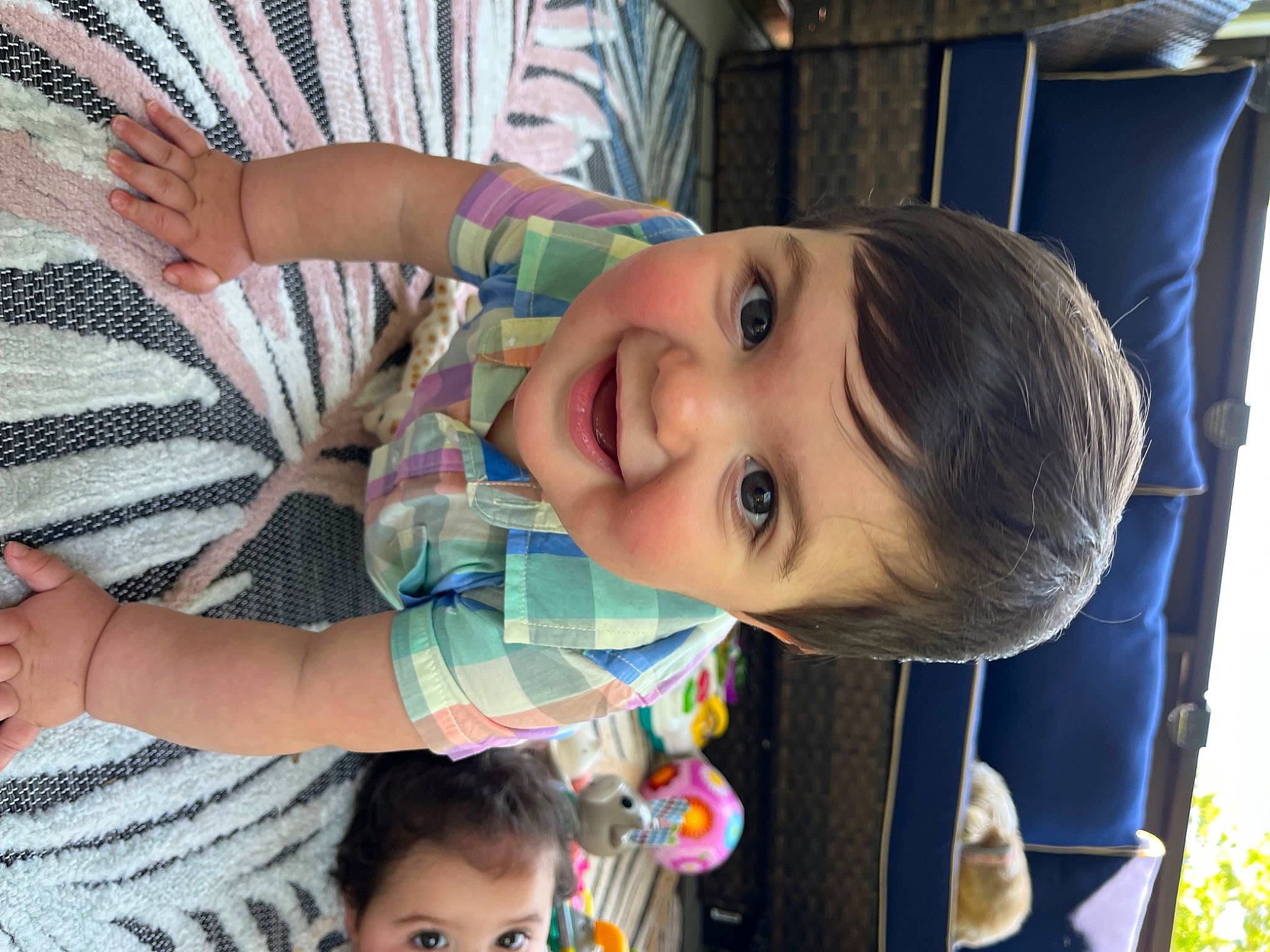 Ryker is registered to the contest to win money with this photo: cheek, child, dress, eye, face, facial_expression, fun, hairstyle, happy, head, iris, joy, leisure, mouth, nose, organ, person, photograph, product, skin