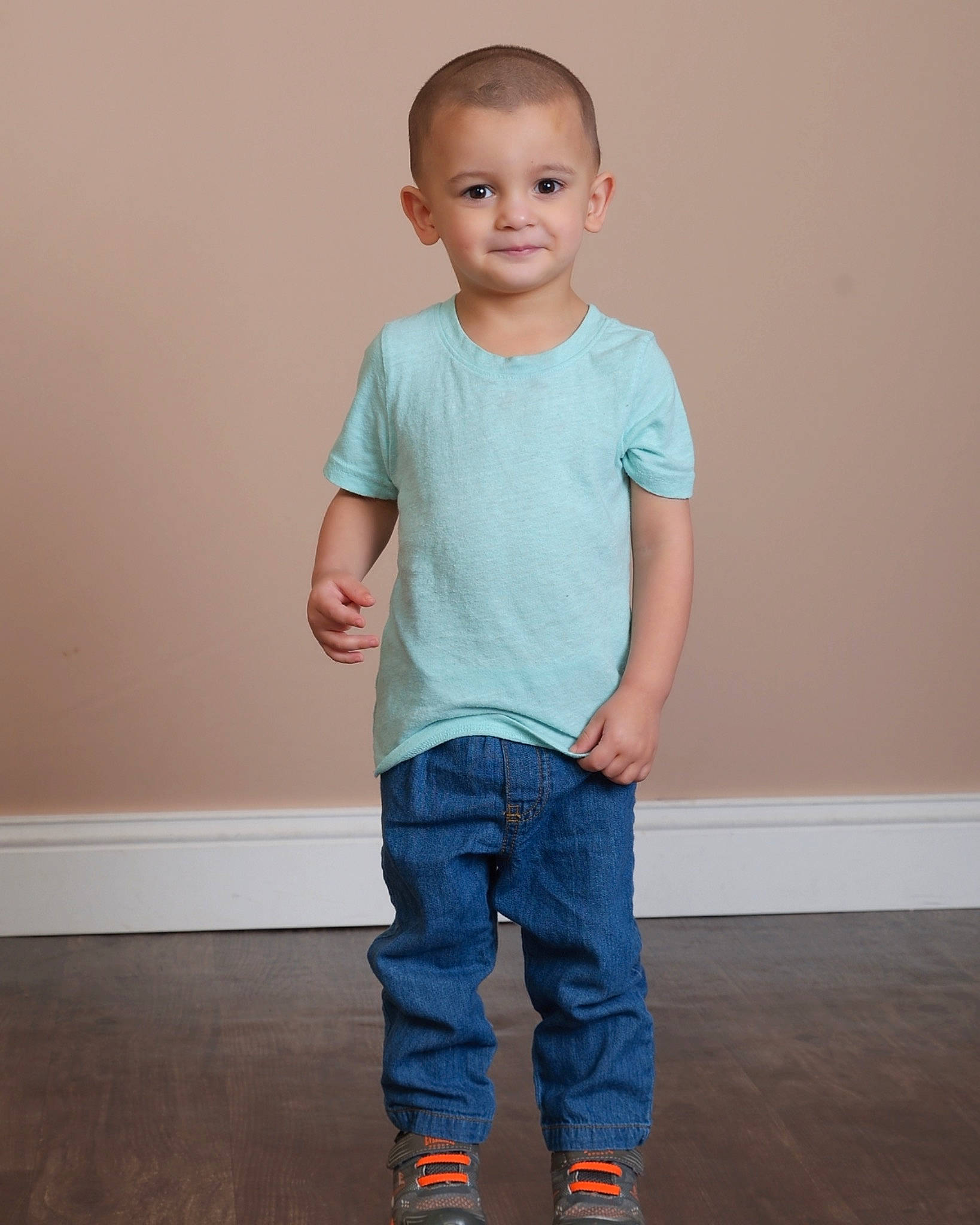 Colten joined the competition — help win amazing prizes! arm, child, denim, electric_blue, face, flooring, gesture, grey, happy, head, human_body, jeans, joint, joy, knee, leg, person, sleeve, smile, t_shirt